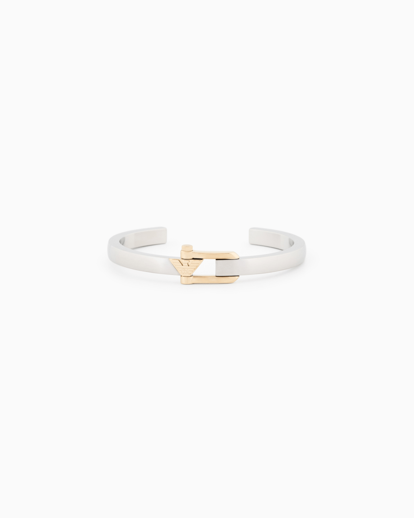  Two-Tone Stainless Steel Cuff Bracelet Slide 0
