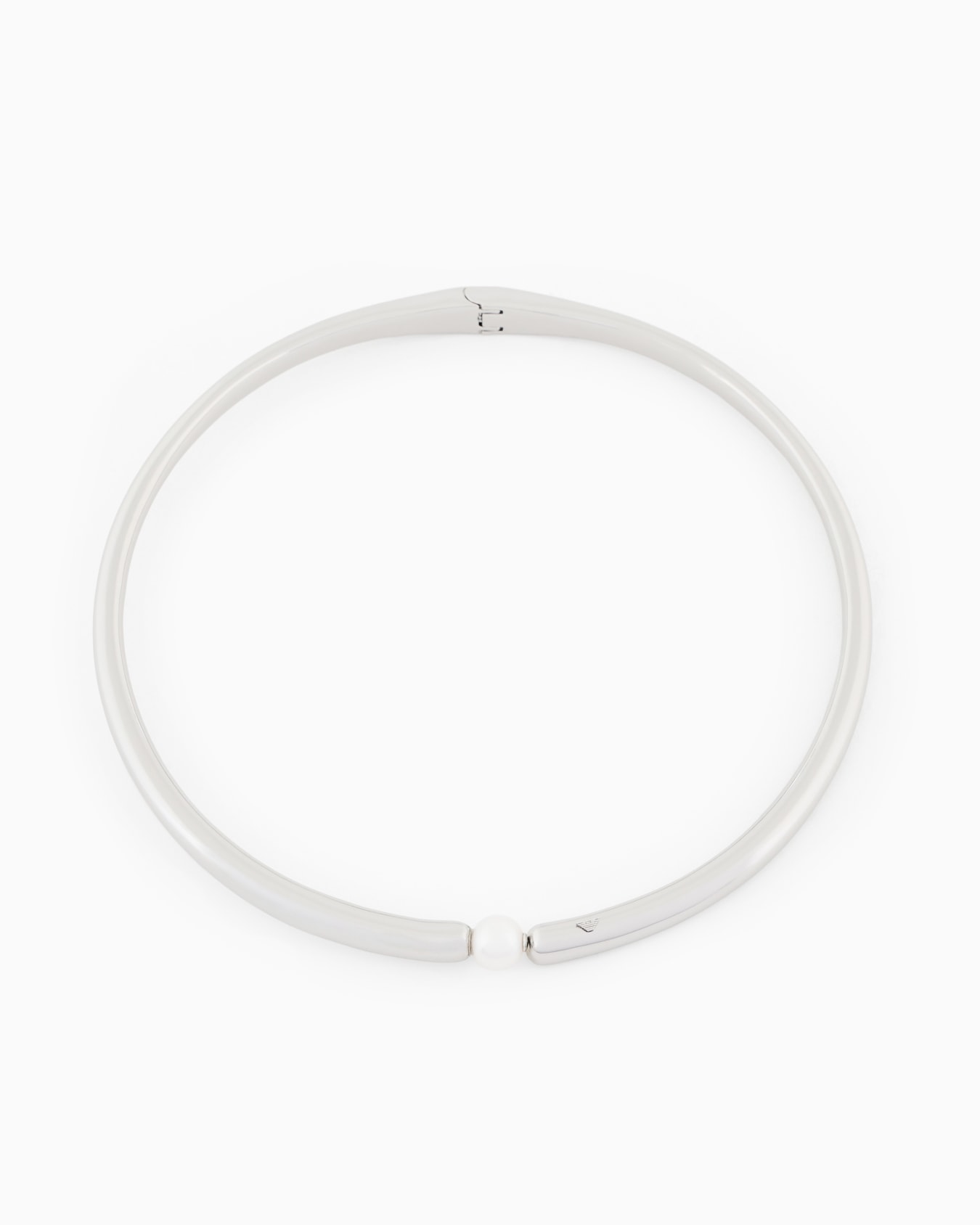  Silver-Tone Brass Collar Necklace Slide 0