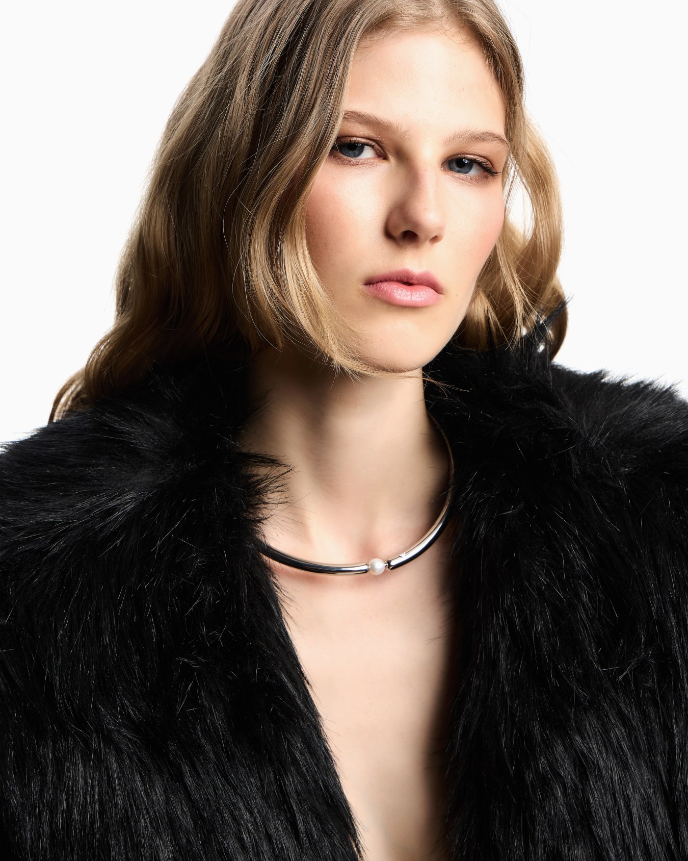  Silver-Tone Brass Collar Necklace Slide 2
