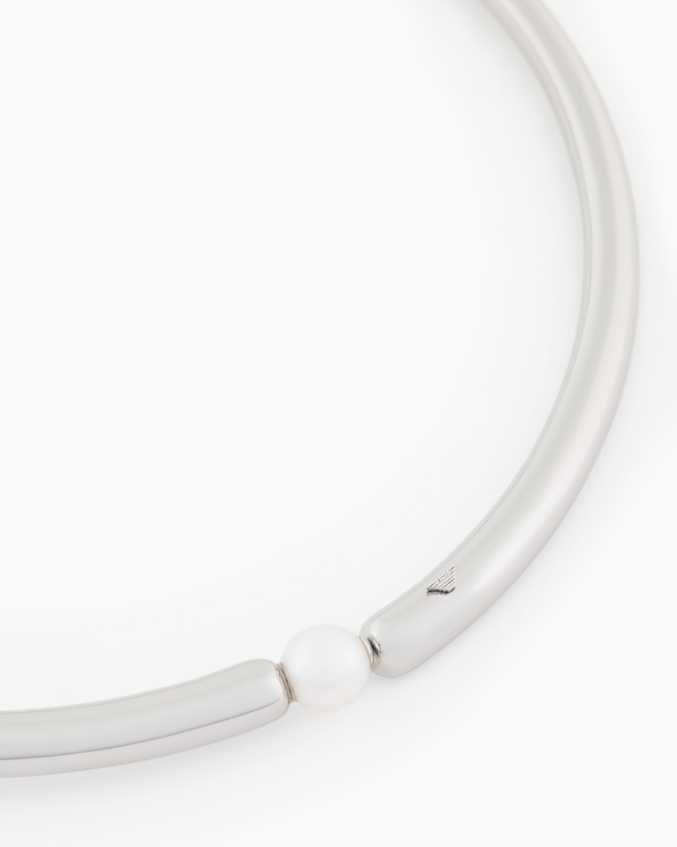  Silver-Tone Brass Collar Necklace Slide 1