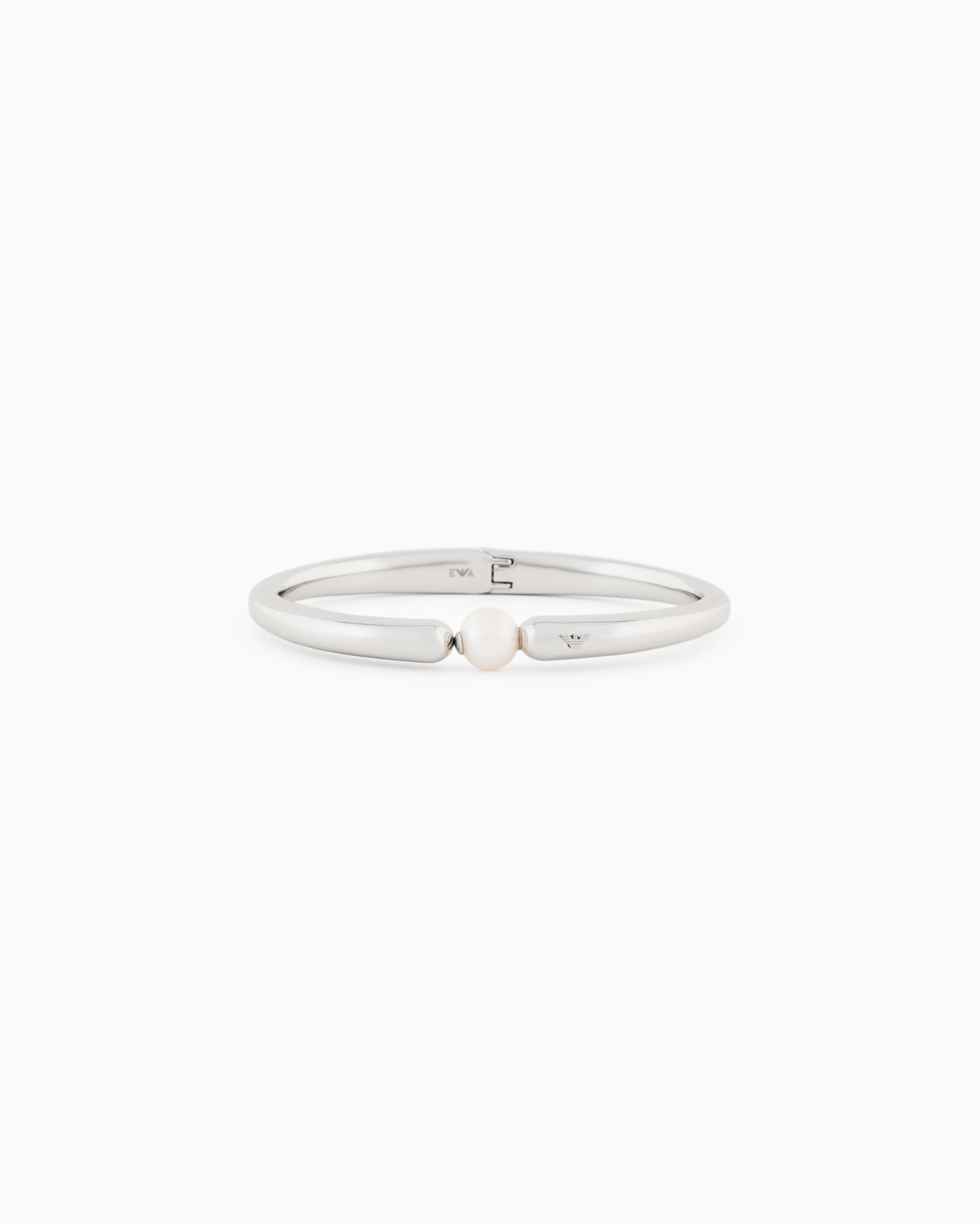 Bracelet rigide en laiton couleur argent Diapositive 0