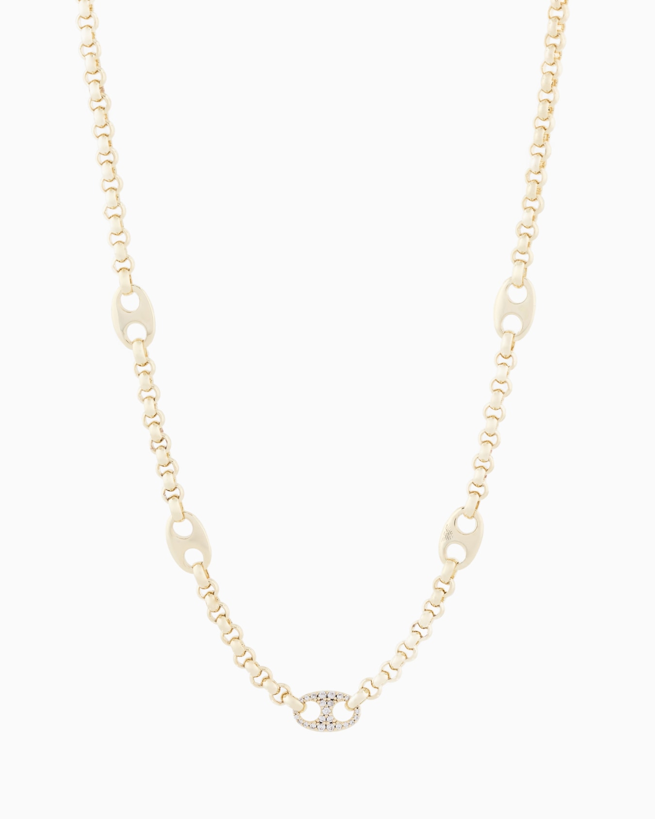  Gold-Tone Brass Station Necklace Slide 0