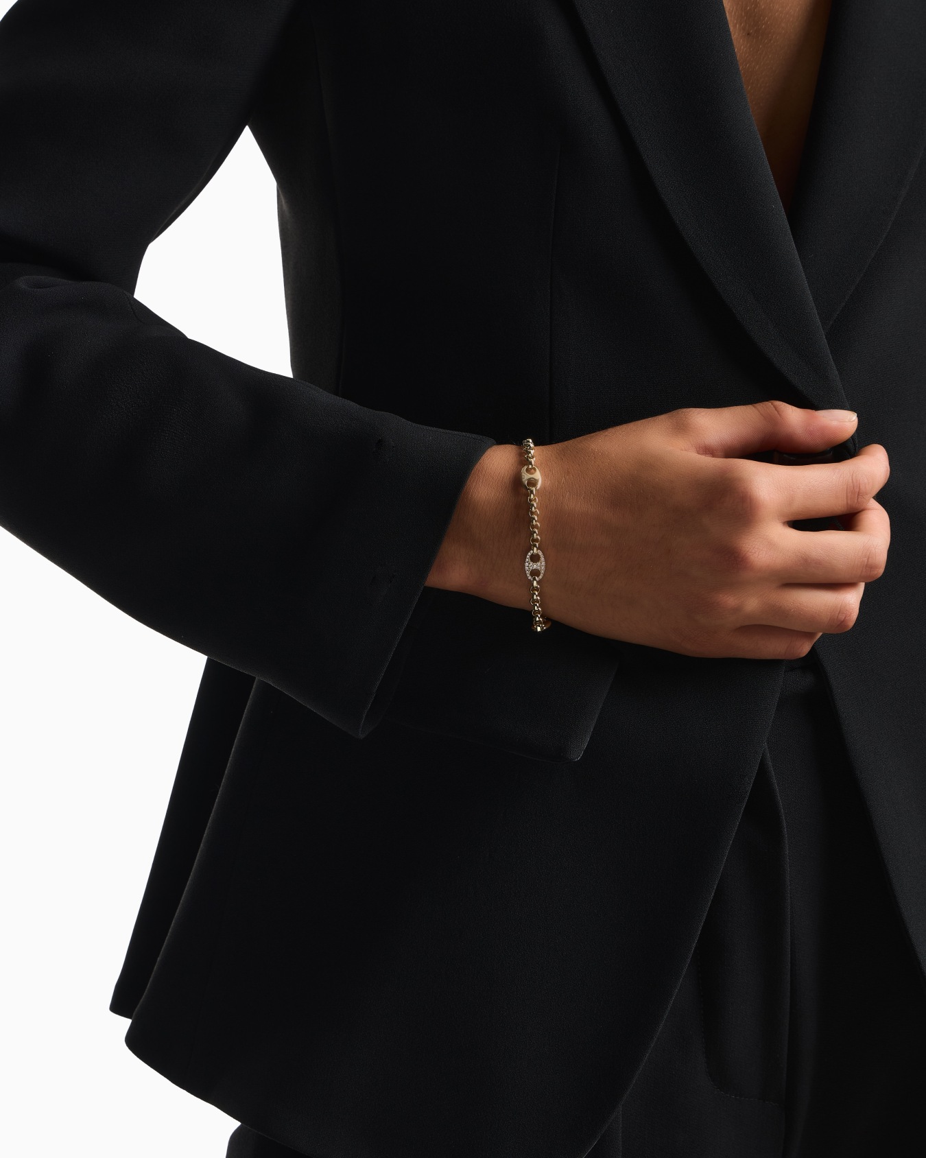  Gold-Tone Brass Station Bracelet Slide 1