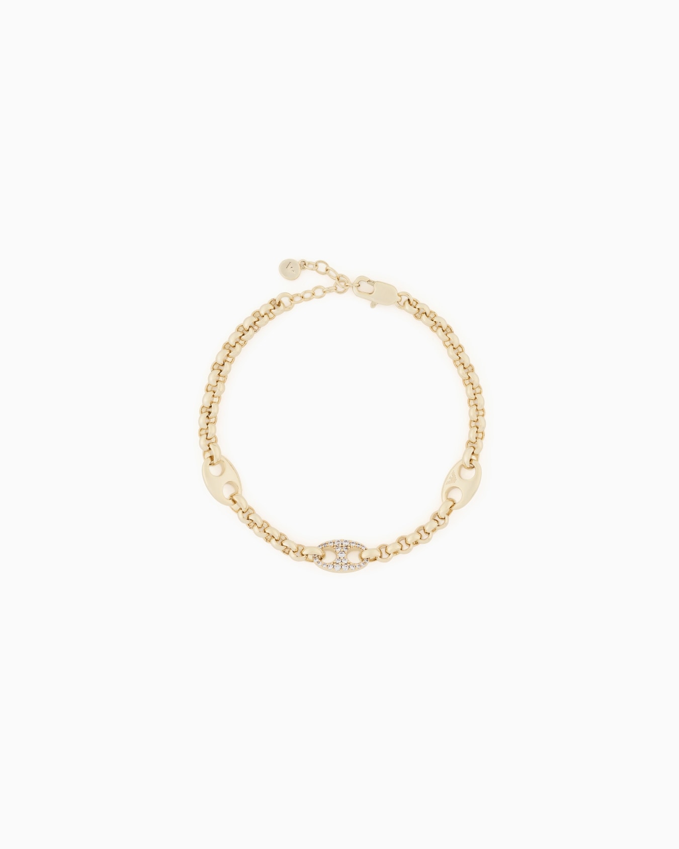  Gold-Tone Brass Station Bracelet Slide 0