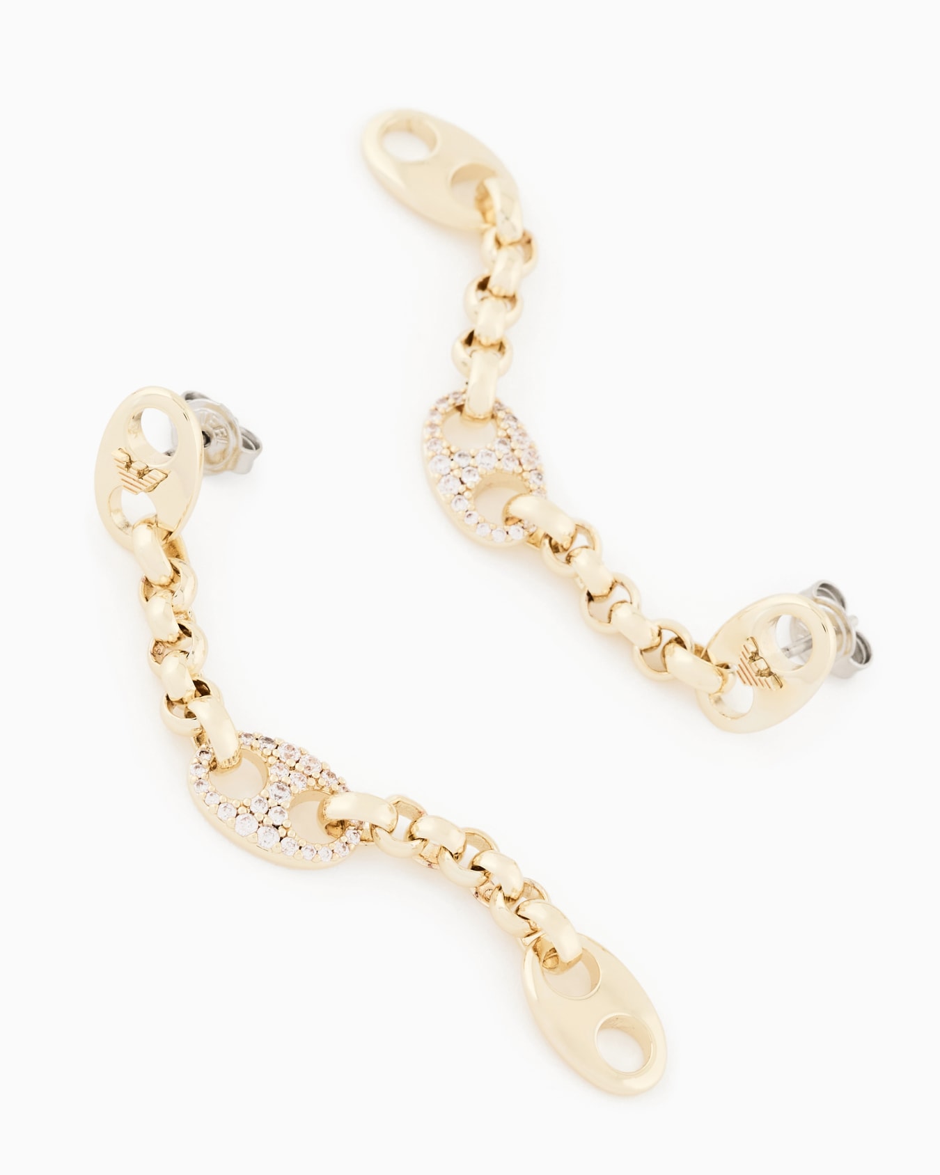 Boucles d’oreilles longues en laiton couleur or Diapositive 2