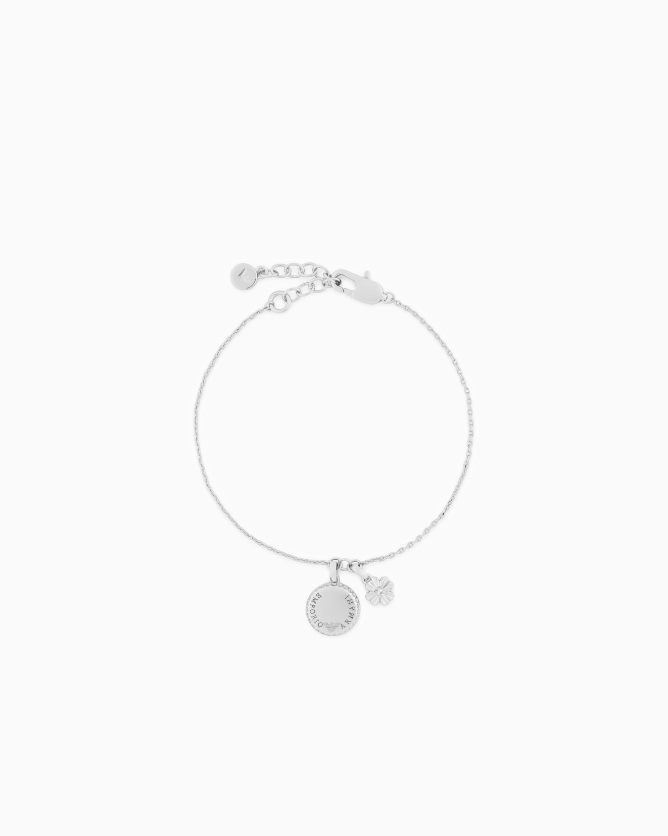  Silver-Tone Brass Pendant Bracelet Slide 0