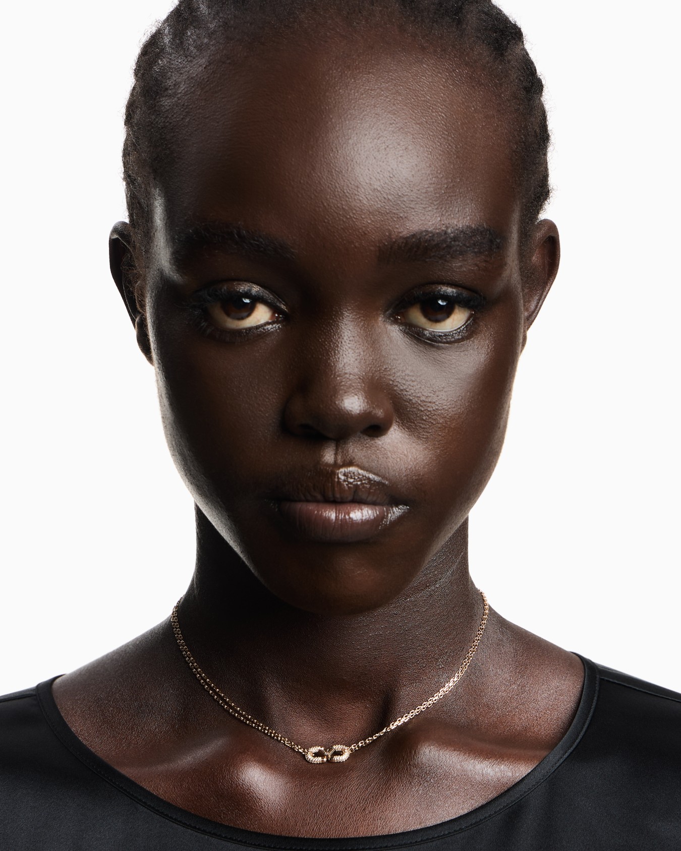 IDネックレス ローズゴールドトーンブラス スライドする 1