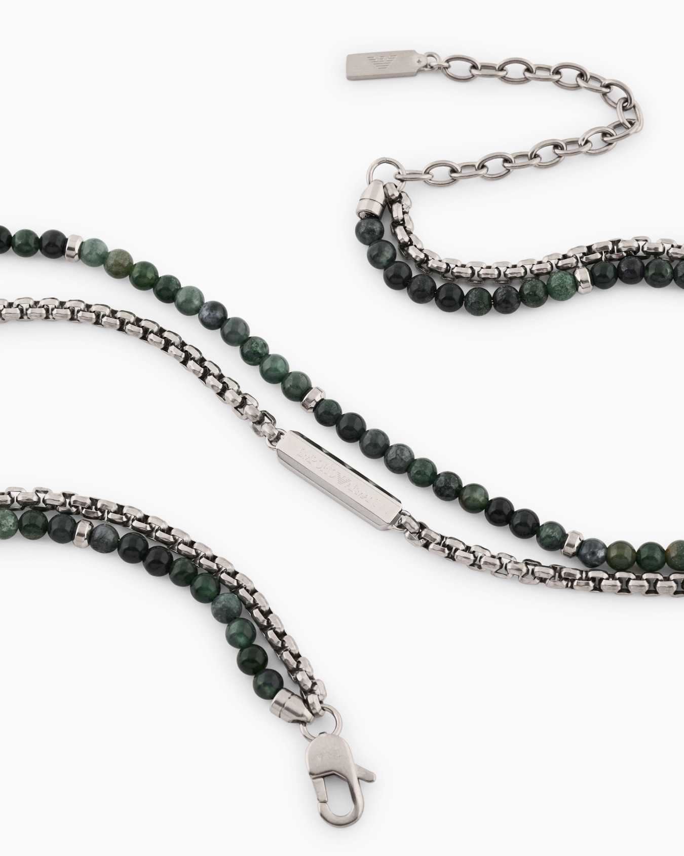 エンポリオ アルマーニ IDネックレス グラスアゲート／ステンレススチール スライドする 2