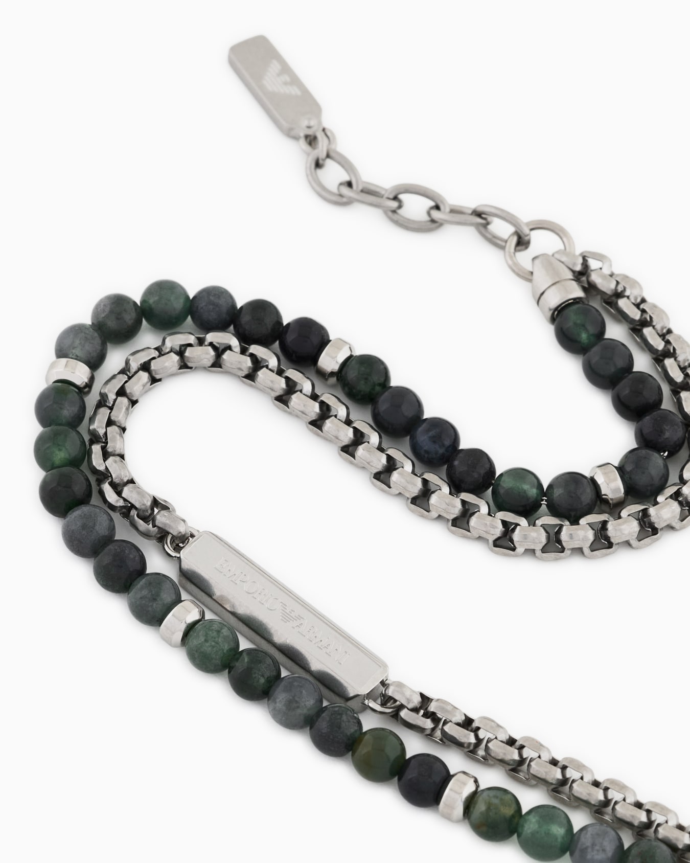 エンポリオ アルマーニ IDブレスレット グラスアゲート／ステンレススチール スライドする 2