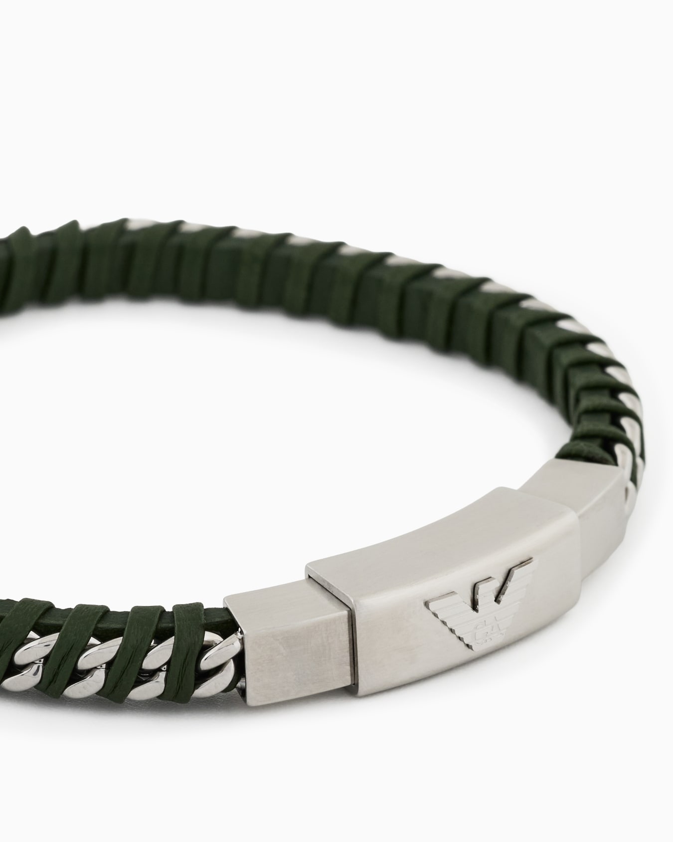  Stainless Steel Leather ID Bracelet Slide 2