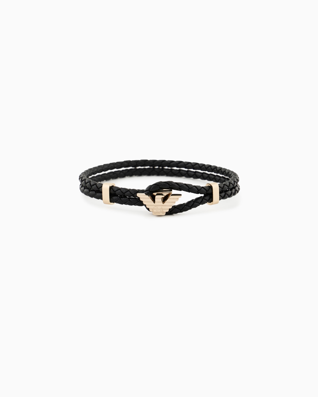  Gold-Tone Leather ID Bracelet Slide 0