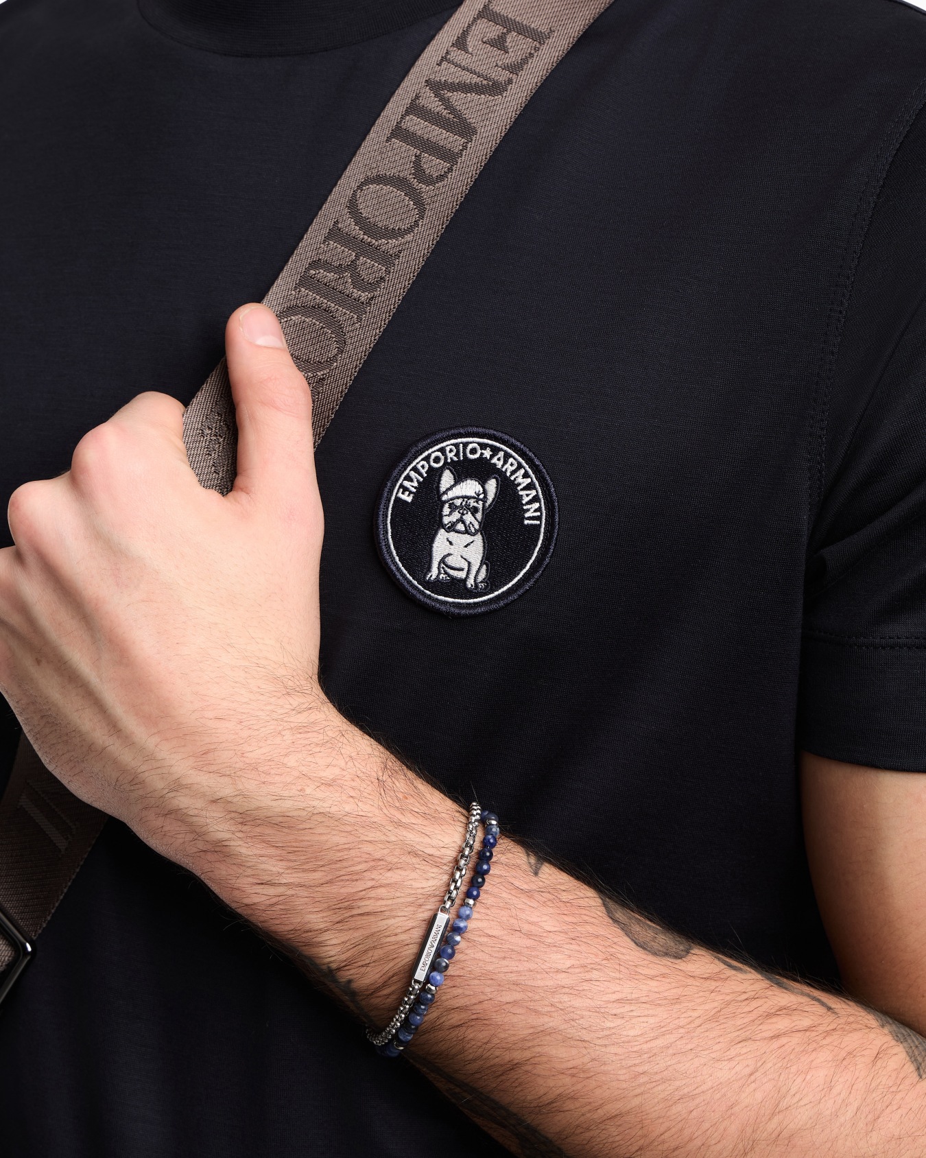  Stainless Steel and Natural Sodalite ID Bracelet Slide 1