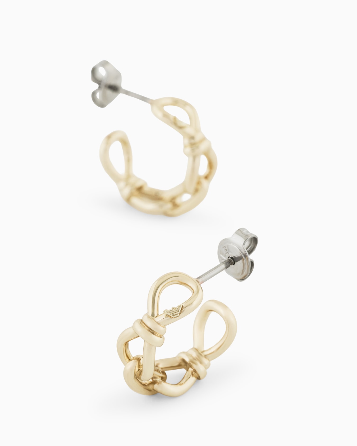 フープピアス ゴールドトーンブラス スライドする 2