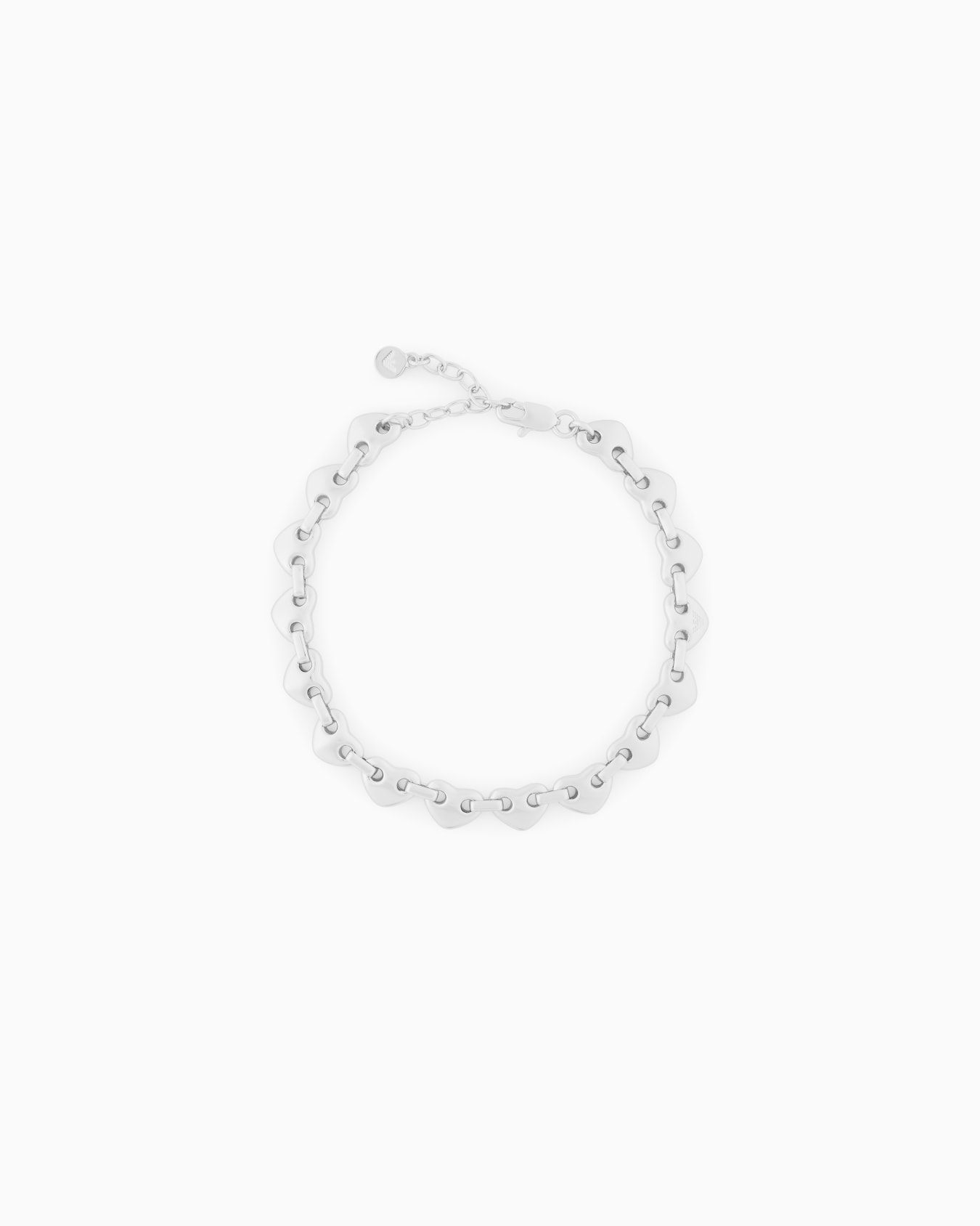  Silver-Tone Brass Heart Chain Necklace Slide 0