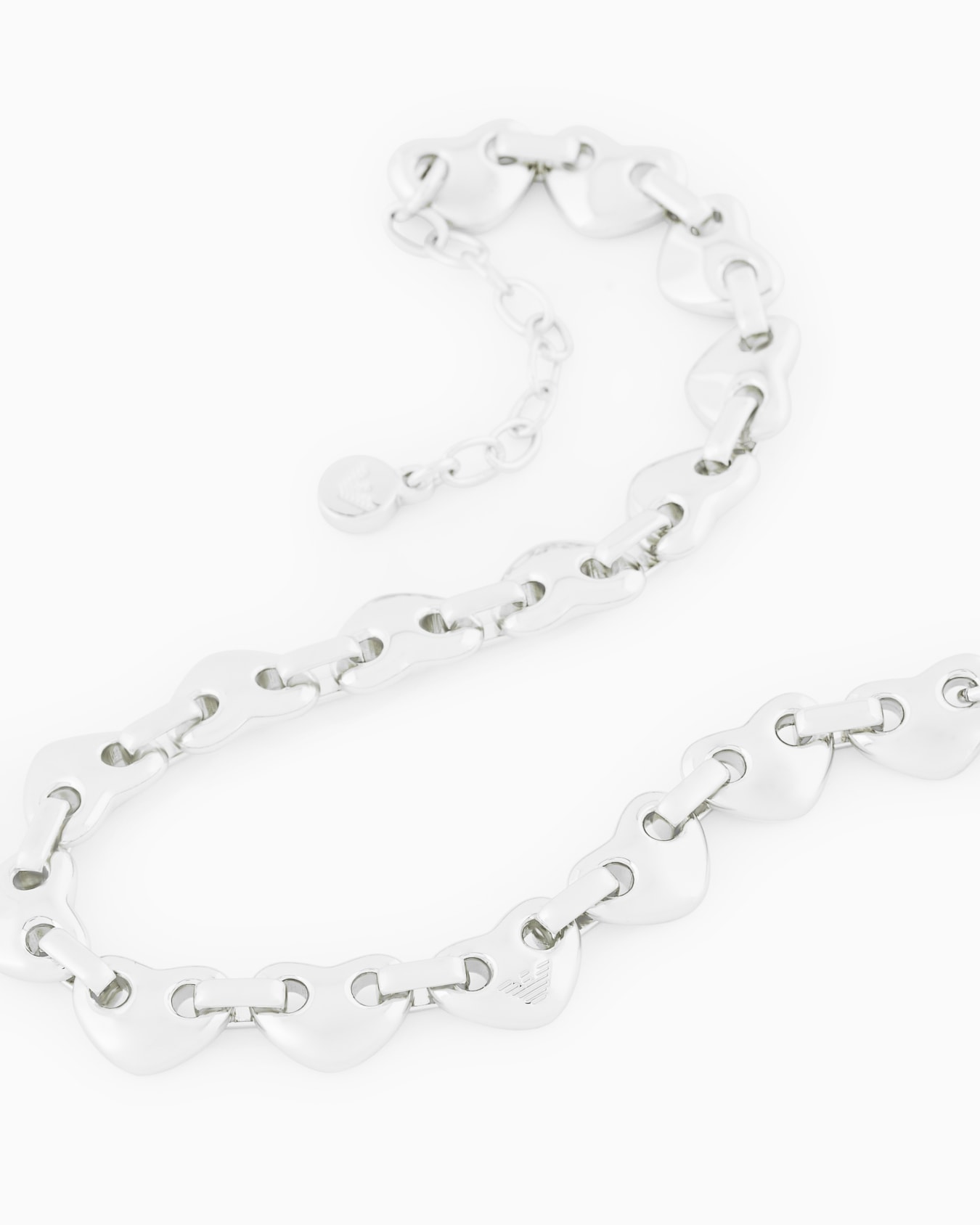  Silver-Tone Brass Heart Chain Necklace Slide 2