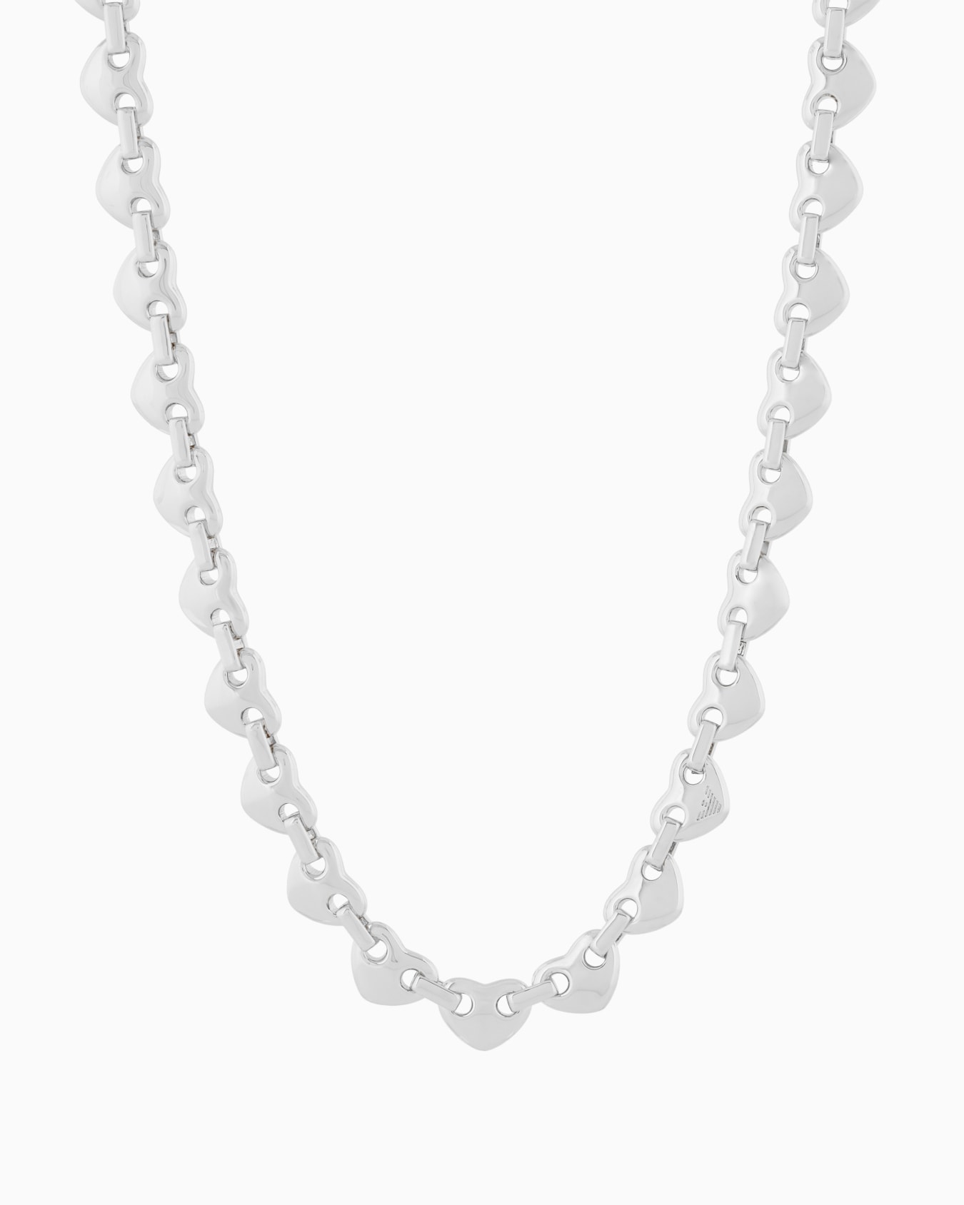  Silver-Tone Brass Heart Chain Bracelet Slide 0