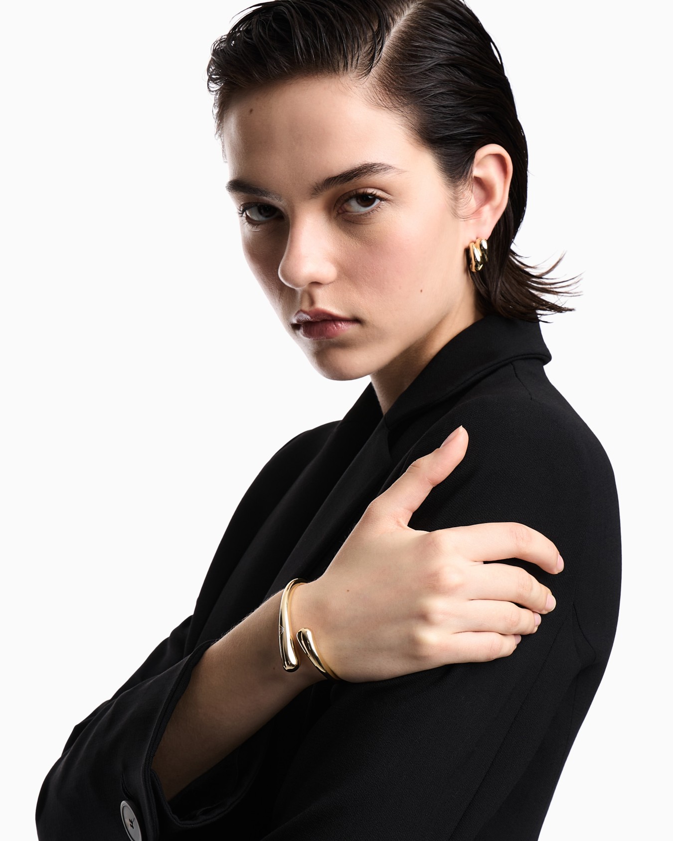  Gold-Tone Brass Bangle Bracelet Slide 2