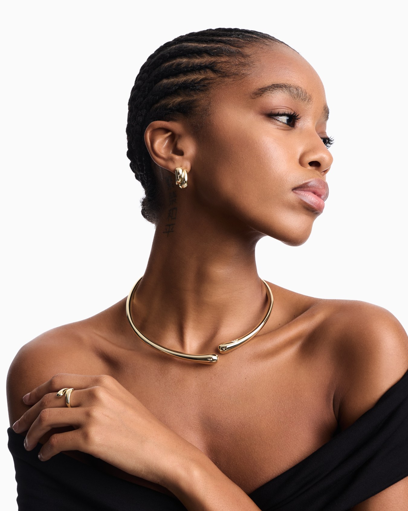  Gold-Tone Brass Hoop Earrings Slide 1