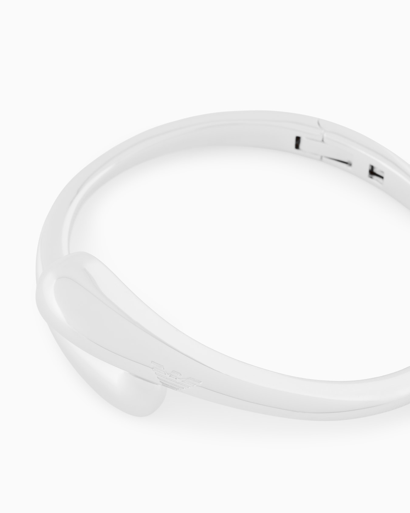  Silver-Tone Brass Bangle Bracelet Slide 1