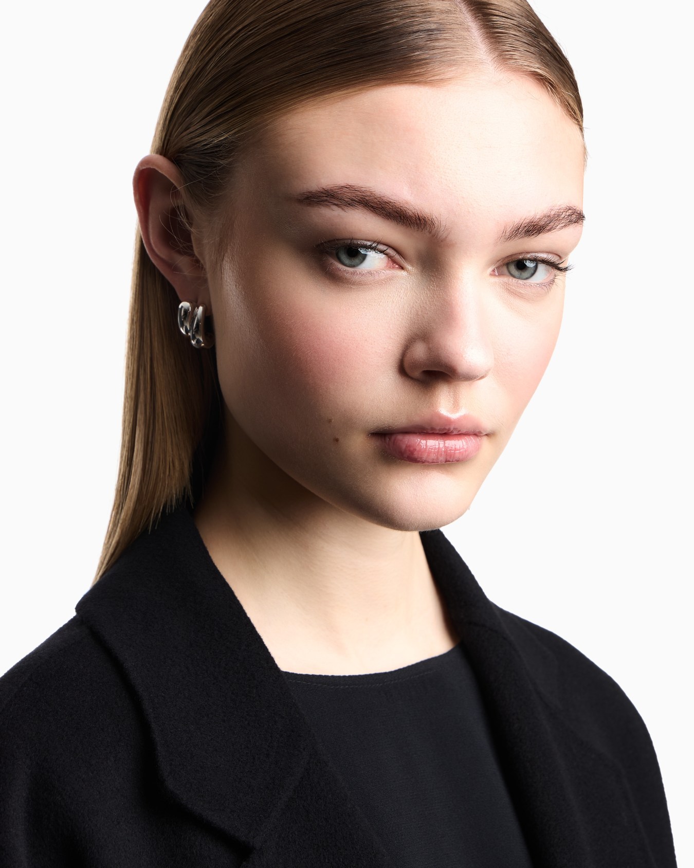  Silver-Tone Brass Hoop Earrings Slide 2