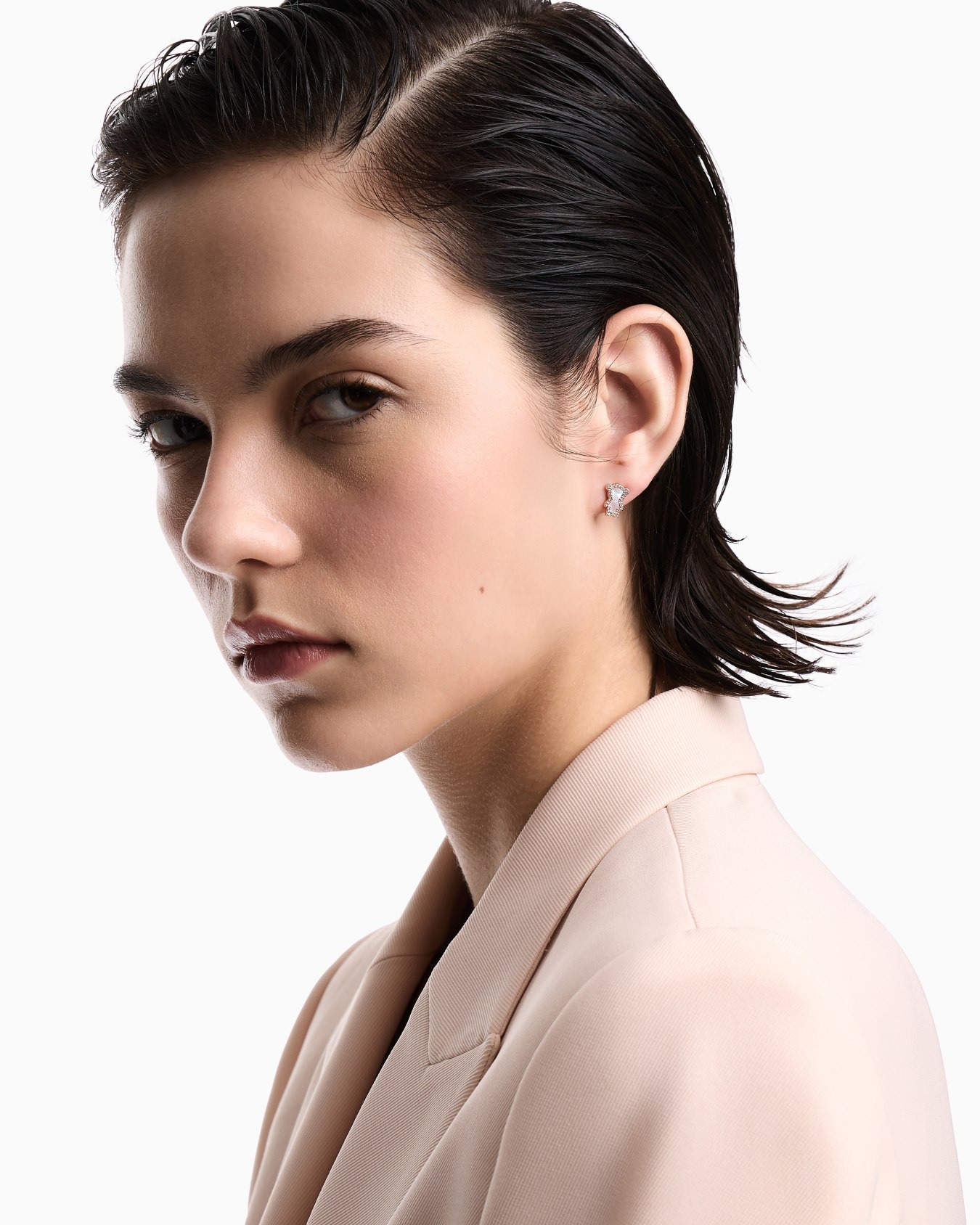 スタッドピアス ローズゴールドトーンブラス スライドする 2