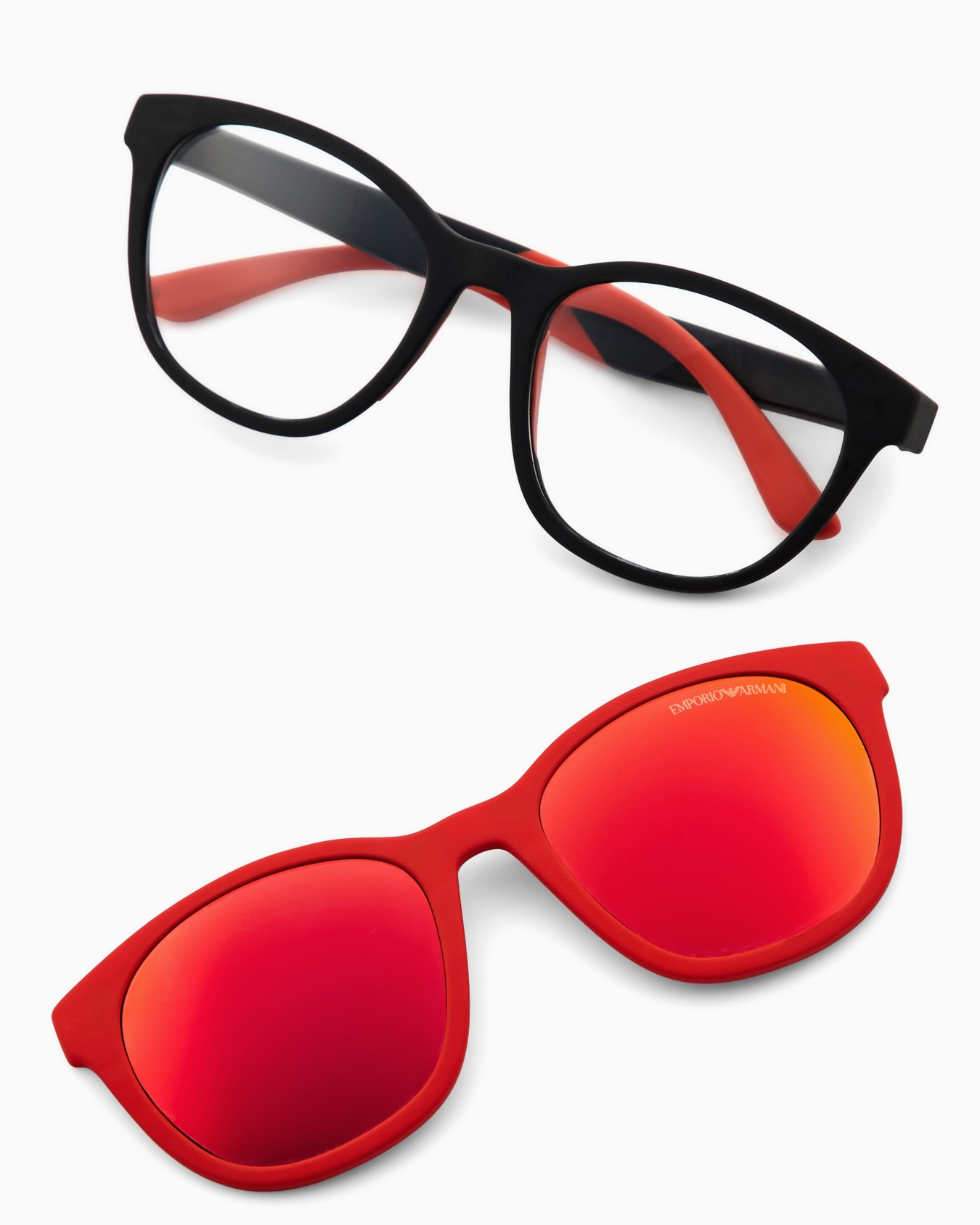 Panto-shaped junior sunglasses with clip-on lenses Slide 1