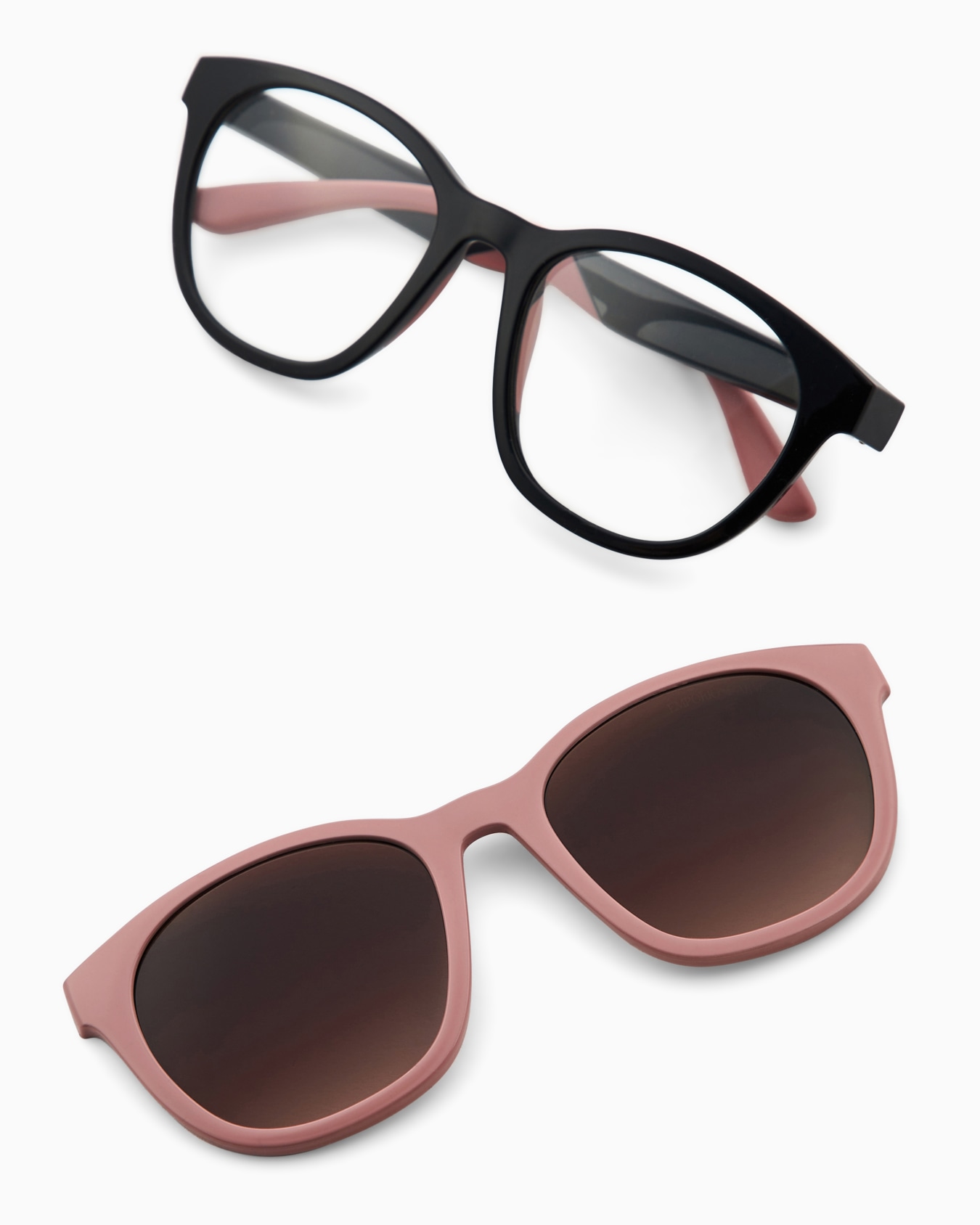 Panto-shaped junior sunglasses with clip-on lenses Slide 1