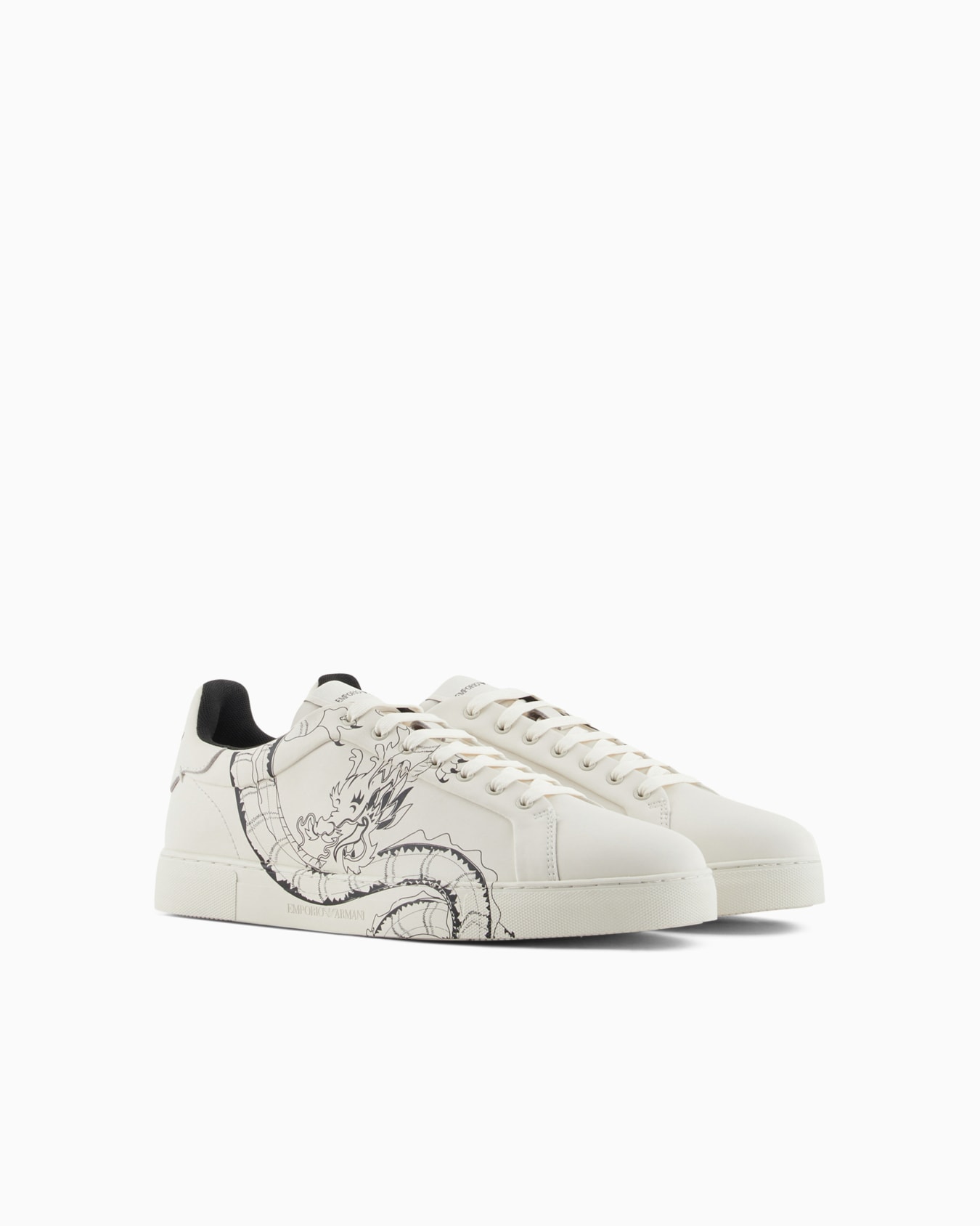 dragon-print leather sneakers Diapositiva 1