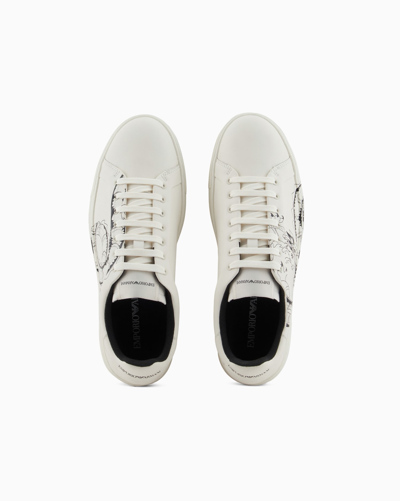 dragon-print leather sneakers Diapositiva 2