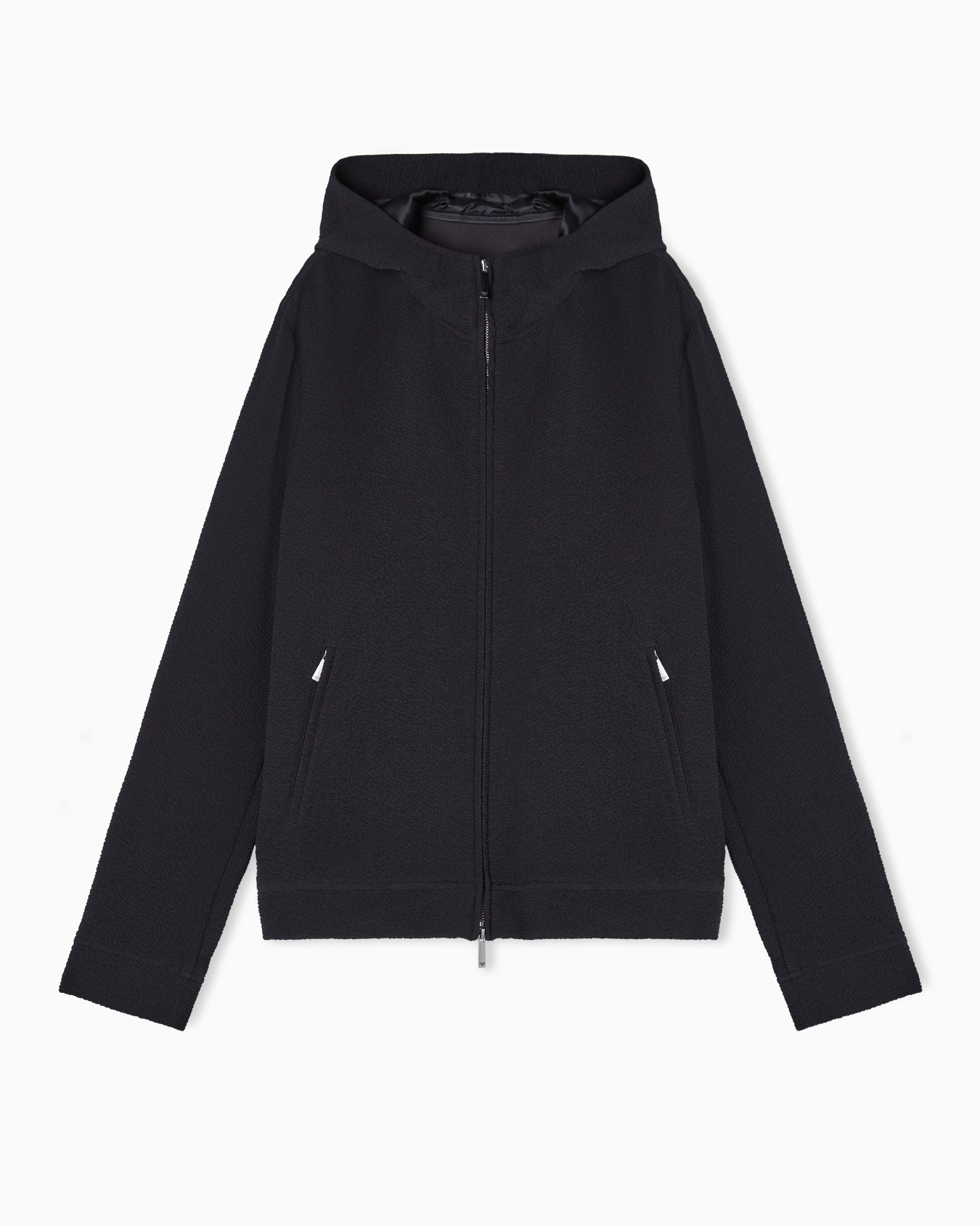 Hooded blouson in embossed pattern fabric Icon Slide 0