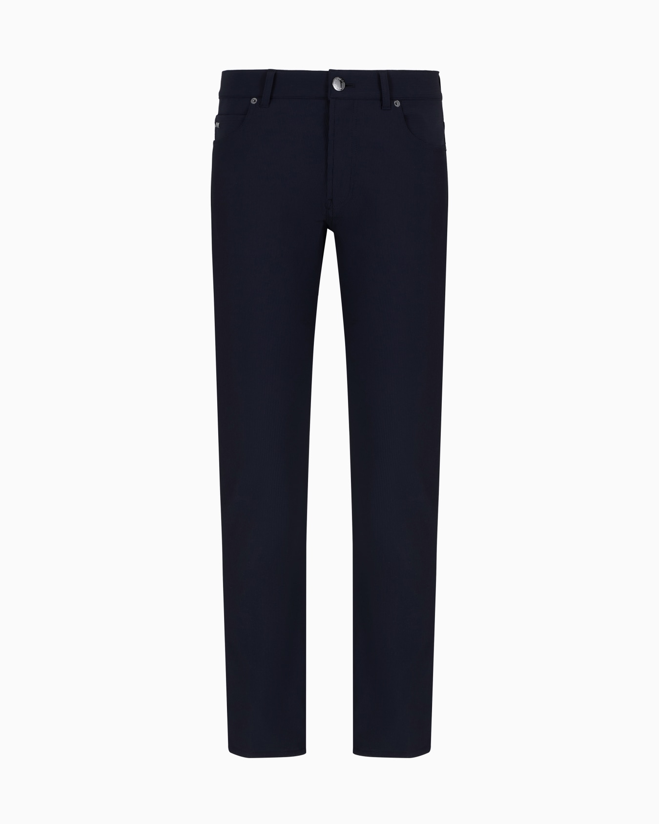 Pantalon cinq poches en nylon stretch effet canneté Diapositive 0