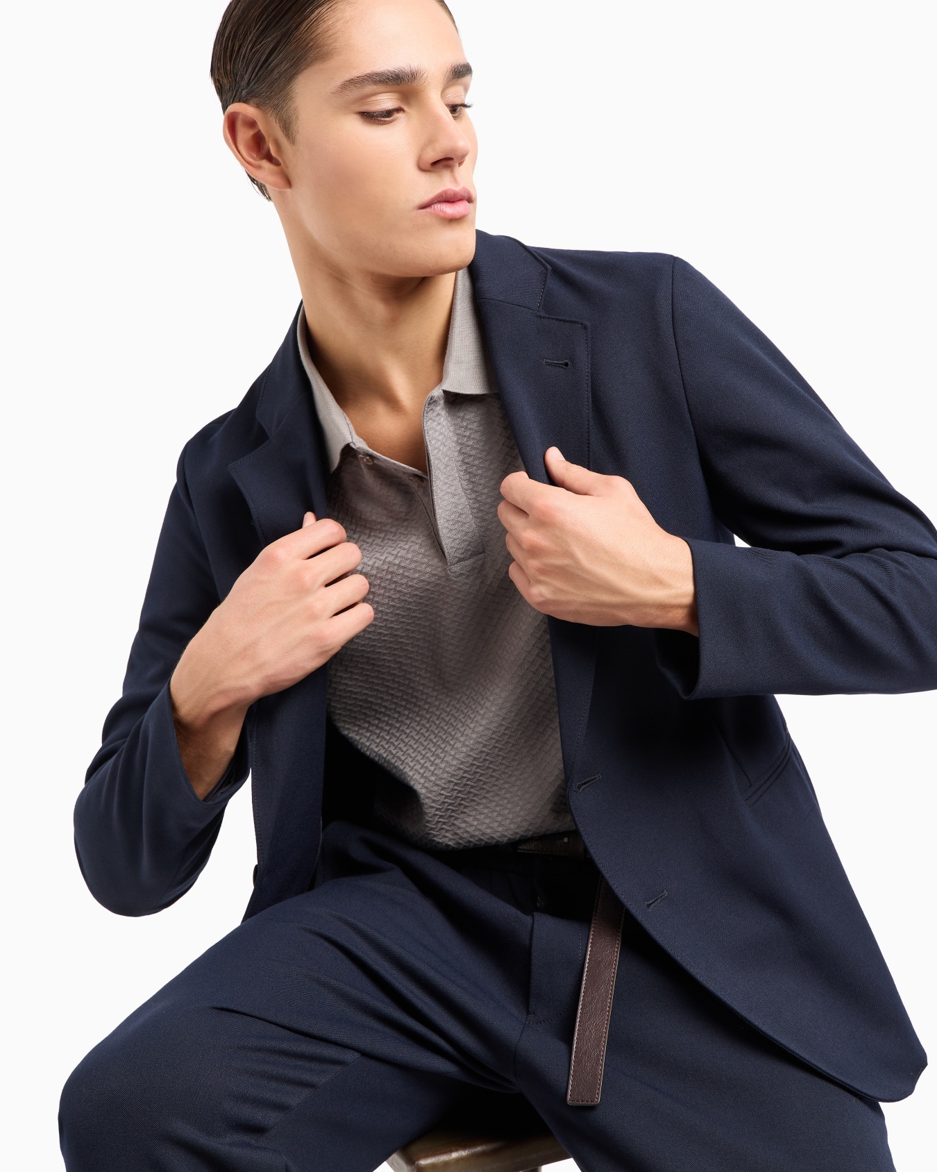 Veste à simple boutonnage en gabardine technique stretch Diapositive 5