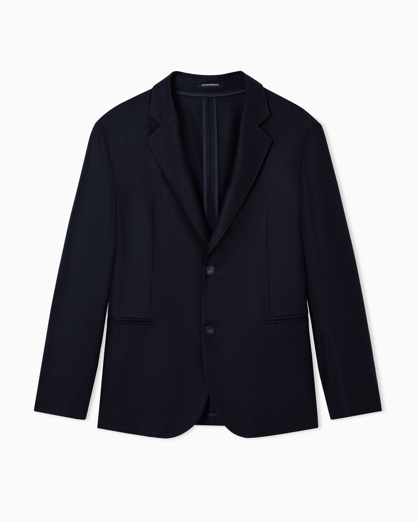 Icon single-breasted jacket in virgin wool flannel Slide 0