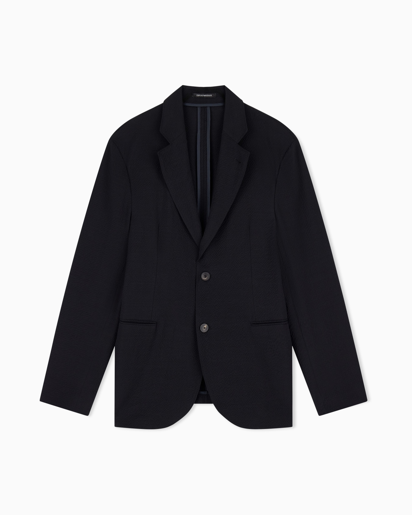 Virgin-wool seersucker single-breasted jacket Slide 0