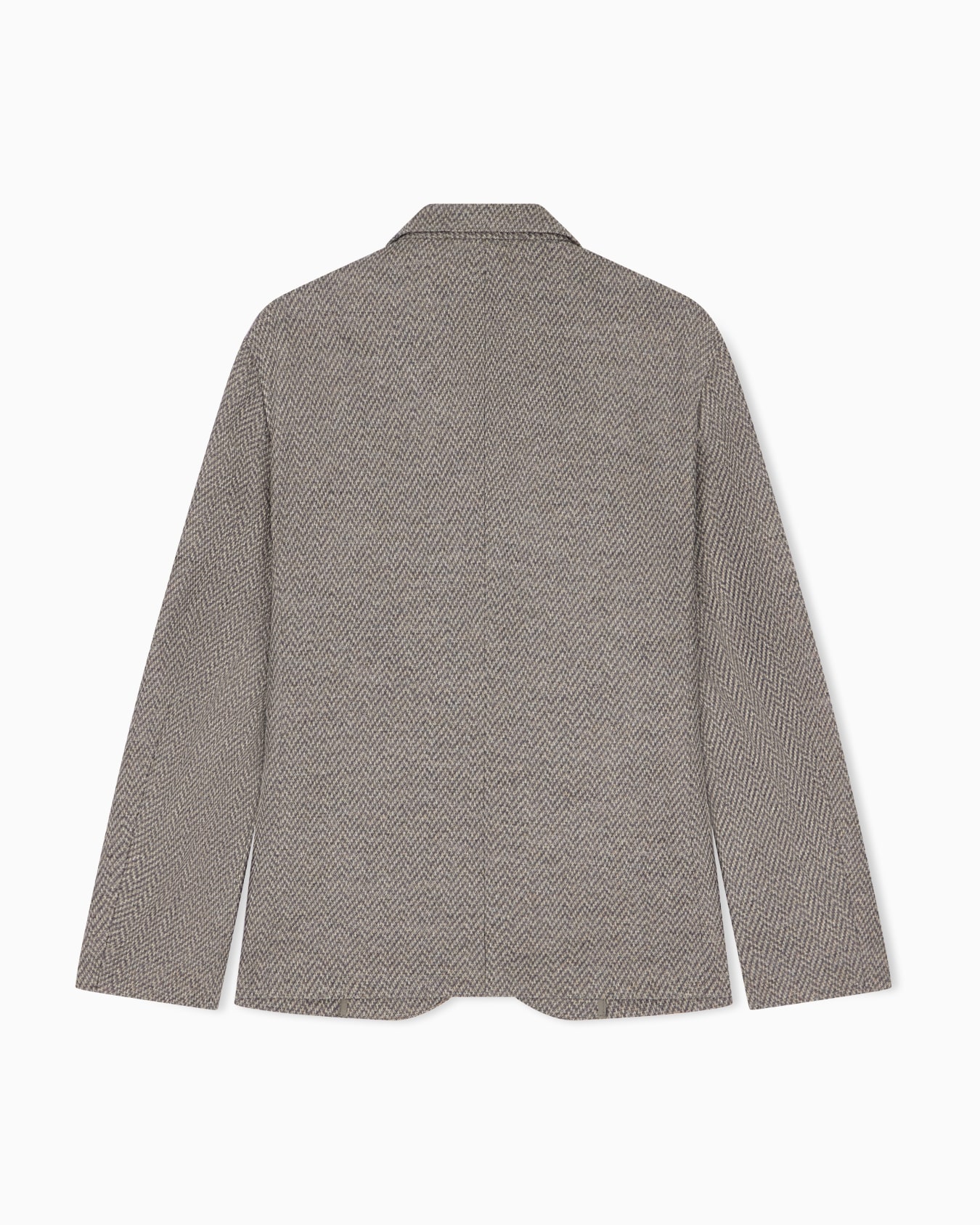 Unlined blazer in bonded jersey chevron with virgin wool Slide 1