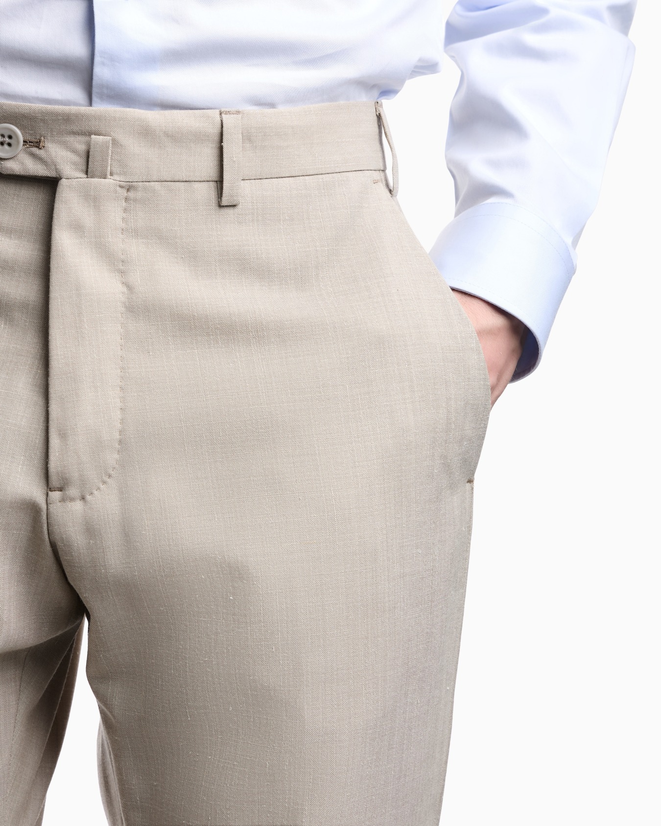 Tropical light wool canvas trousers Slide 4