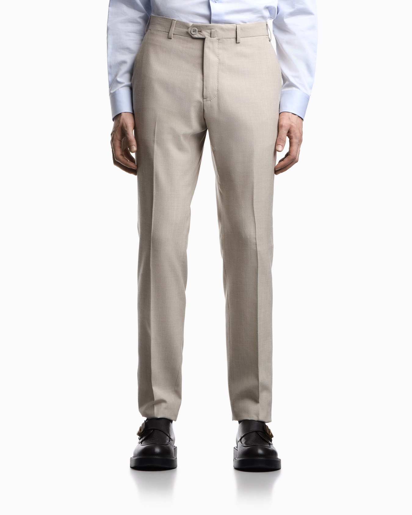 Tropical light wool canvas trousers Slide 3