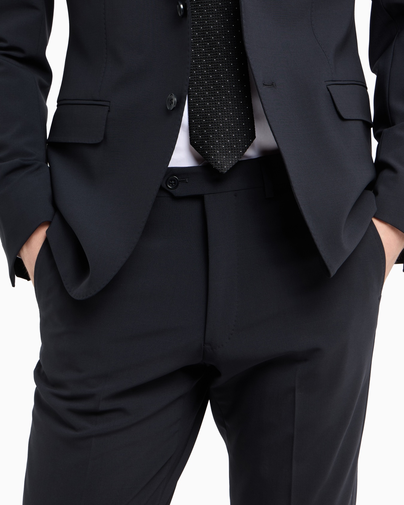 Single-breasted suit in virgin-wool two-way stretch canvas Slide 4