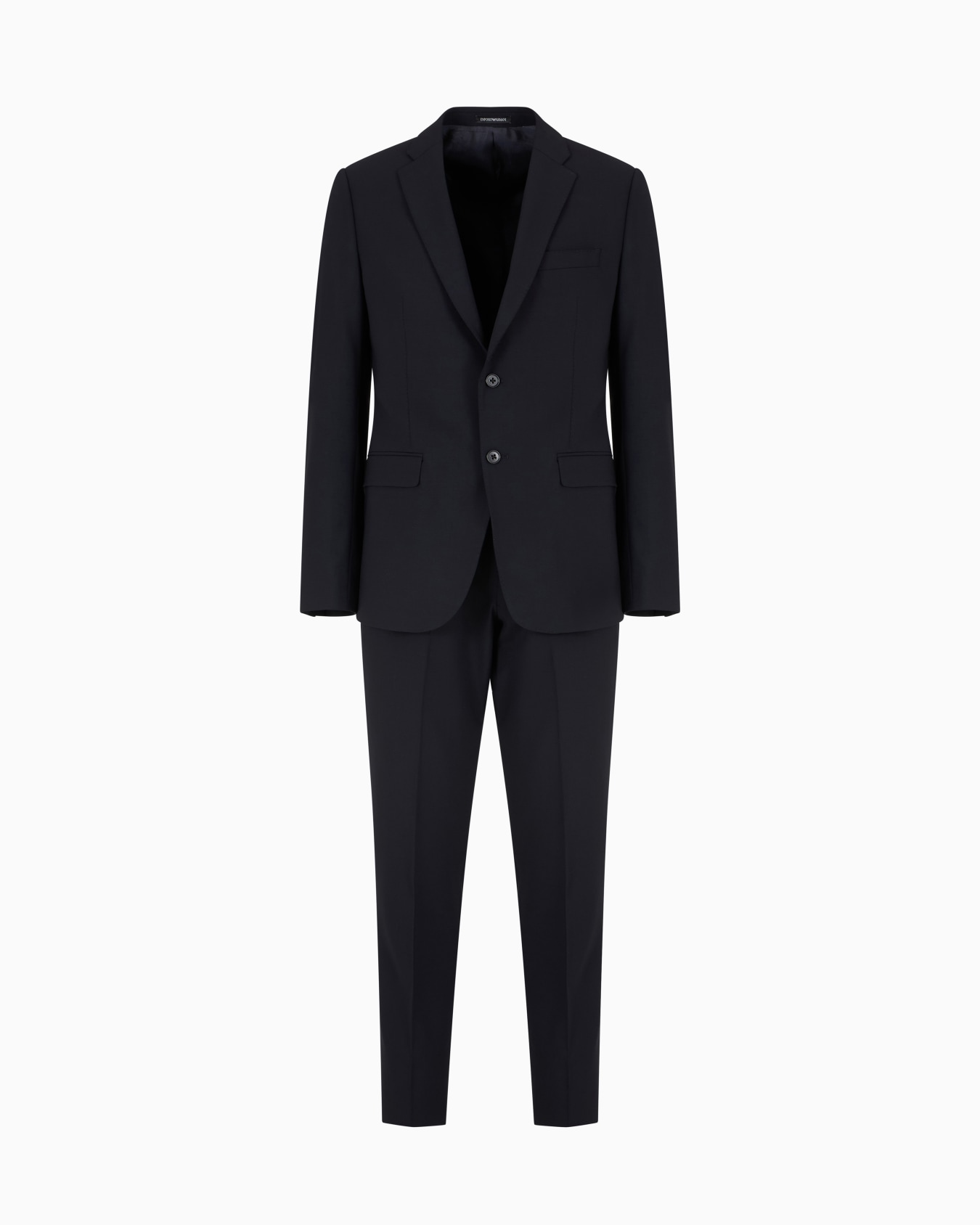 Single-breasted suit in virgin-wool two-way stretch canvas Slide 0