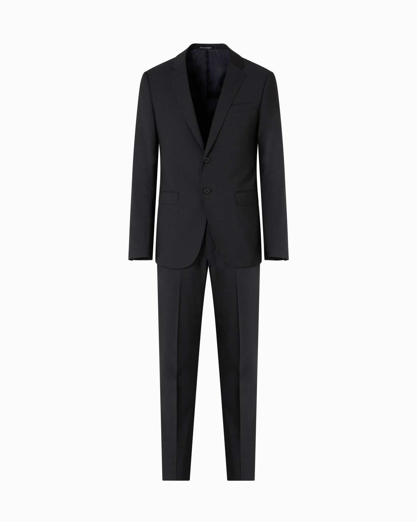 Traje de abotonadura sencilla regular fit en tejido de lana virgen fil a fil Diapositiva 0