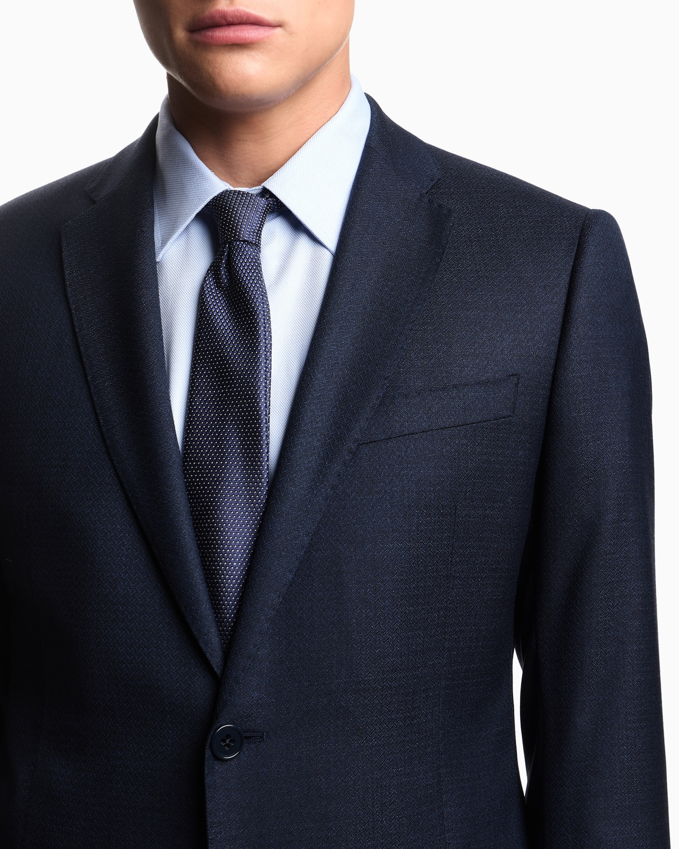 Single-breasted suit in superfine mouliné herringbone wool Slide 3