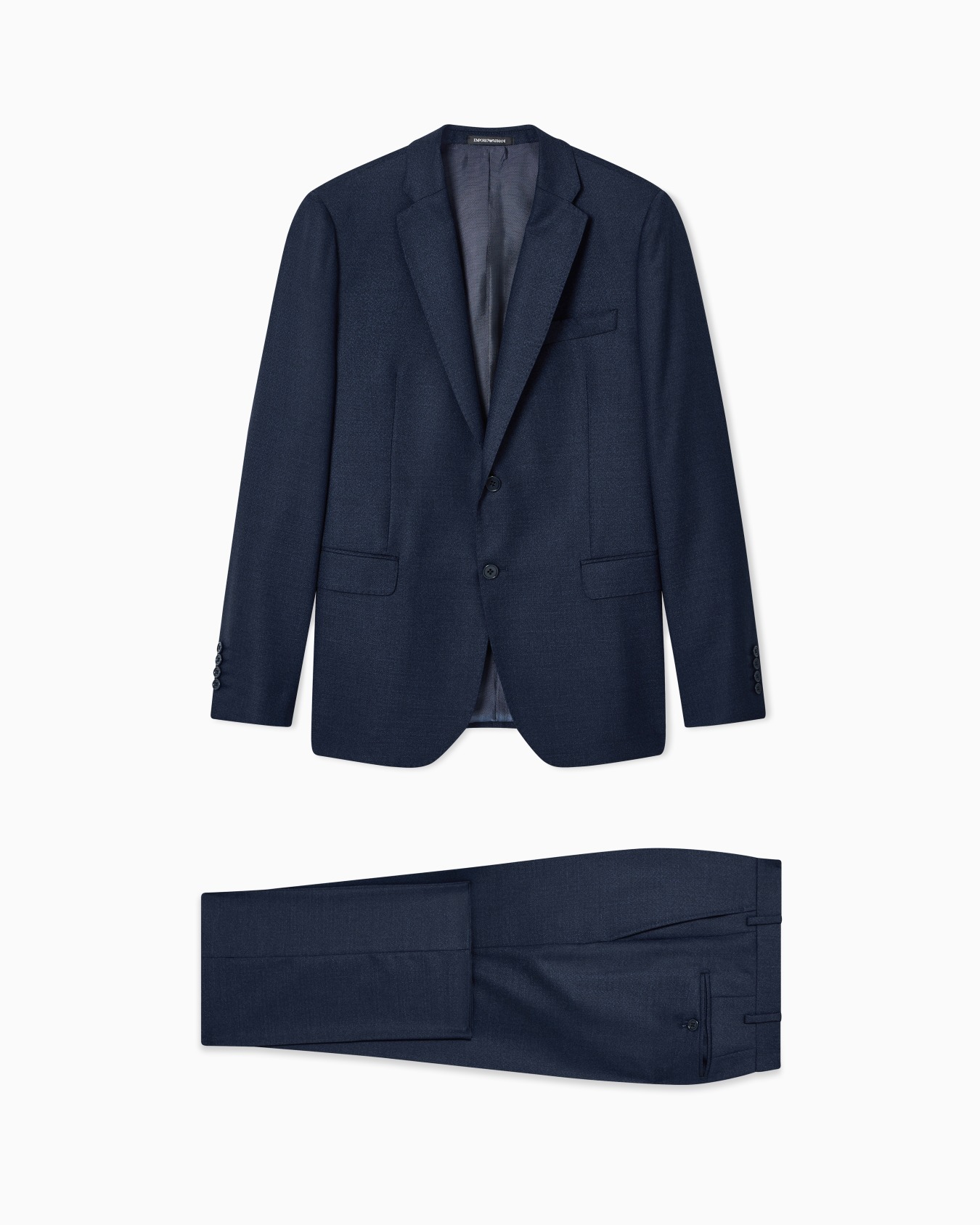 Single-breasted suit in superfine mouliné herringbone wool Slide 0