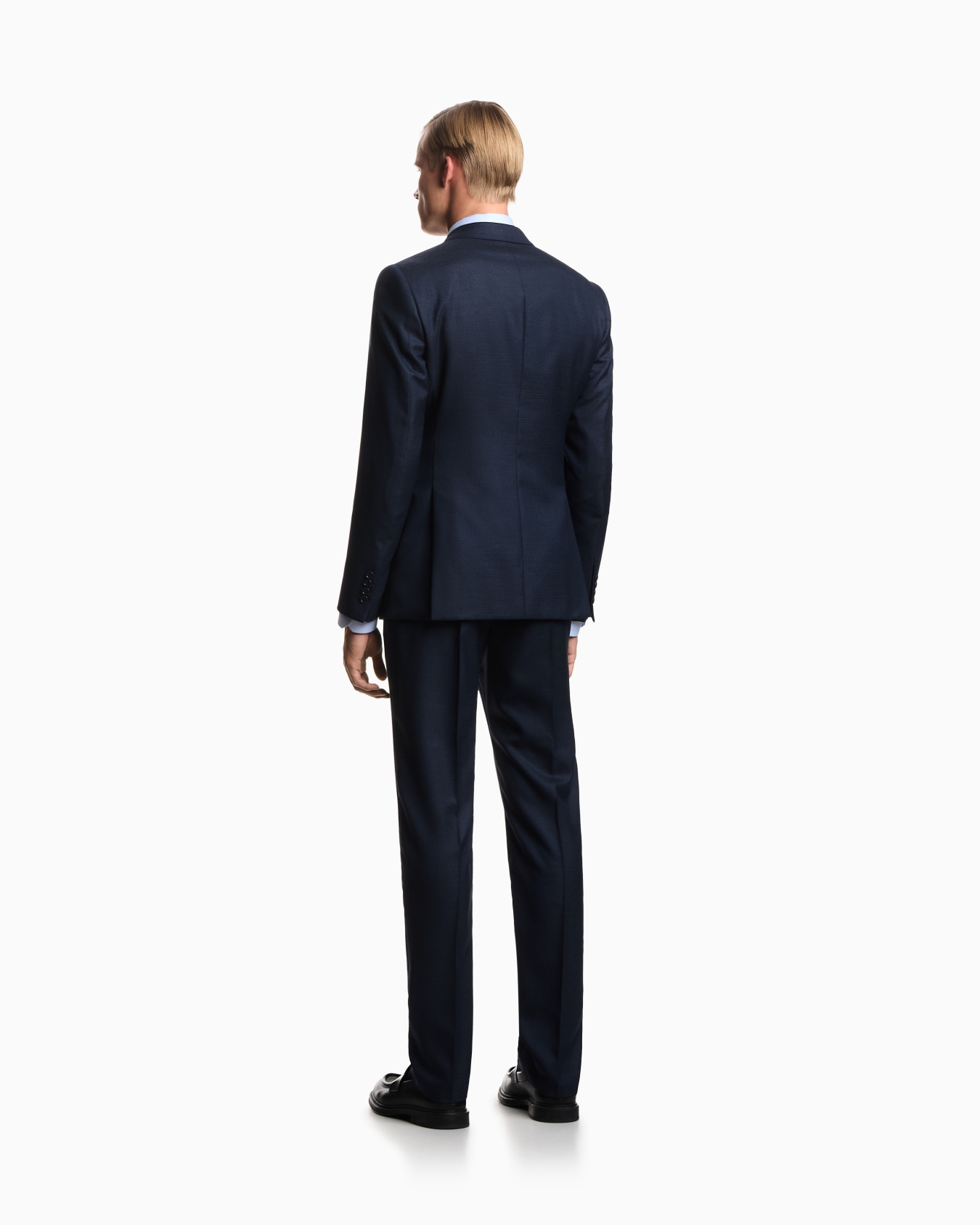 Single-breasted suit in superfine mouliné herringbone wool Slide 2