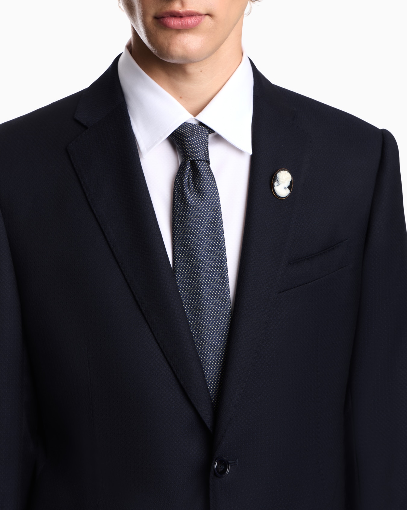 Costume doublé en laine vierge avec micro-motif Diapositive 5