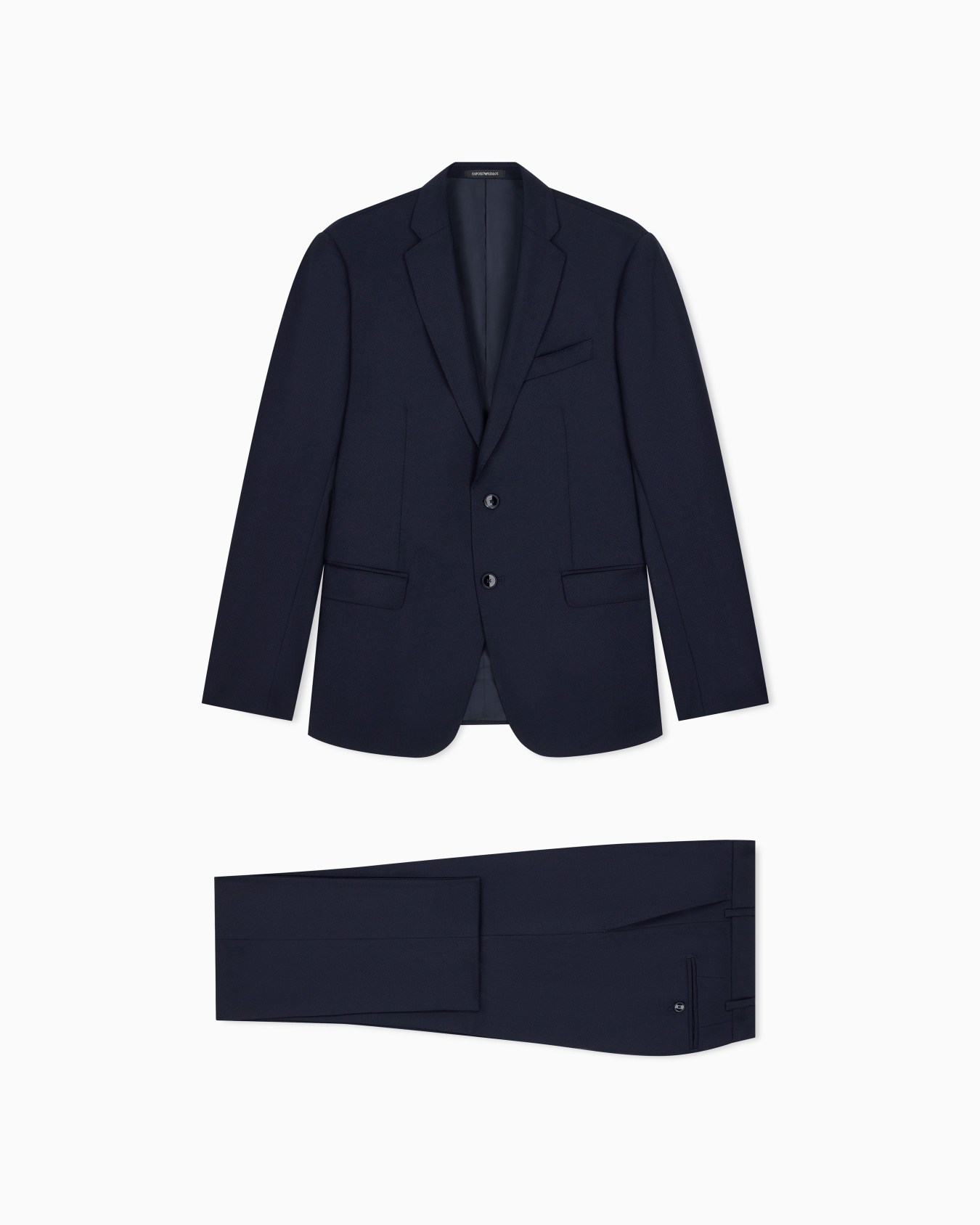 Costume doublé en laine vierge avec micro-motif Diapositive 0