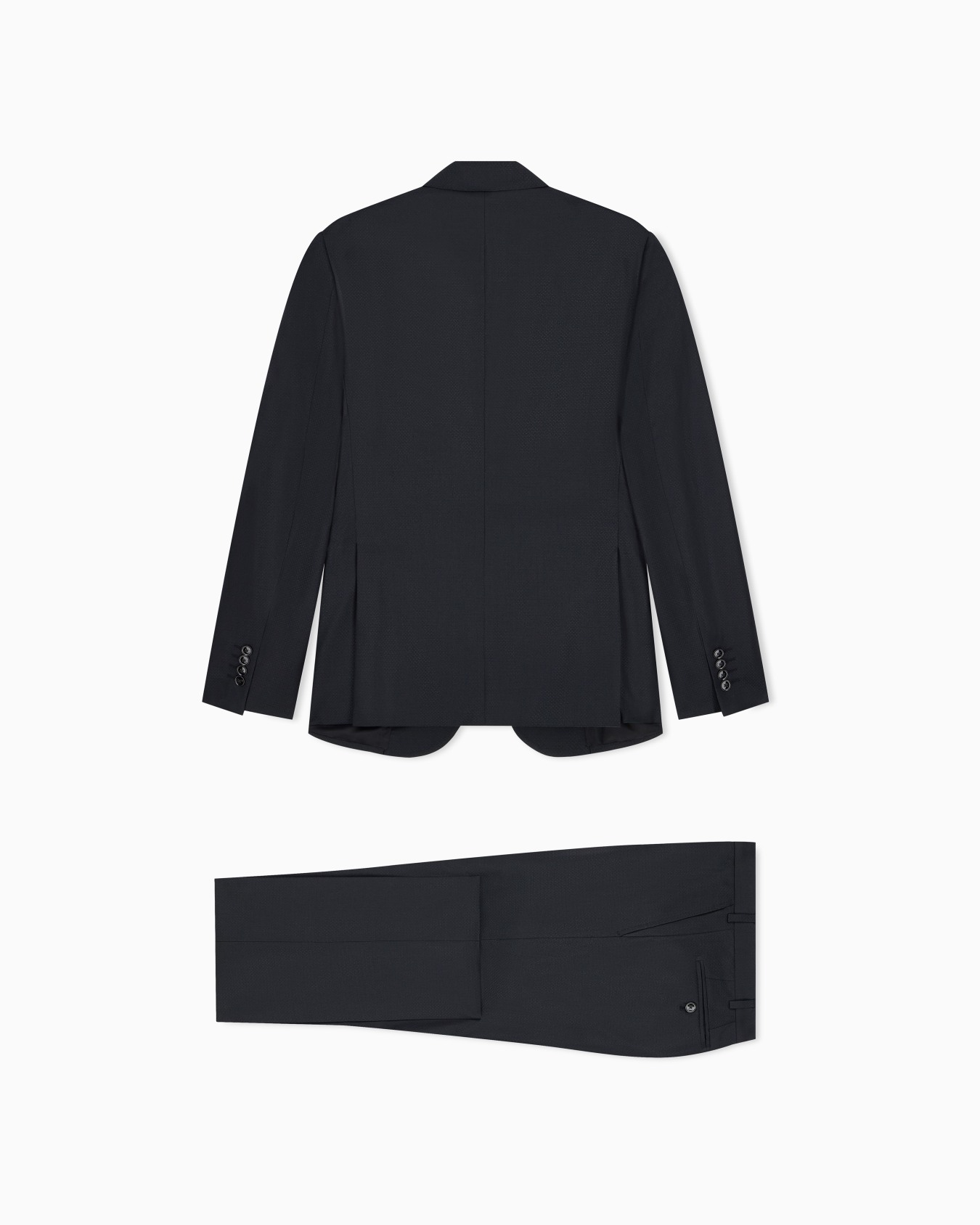 Anzug aus Schurwolle und Seide mit Jacquard-Mikromuster Folie 2