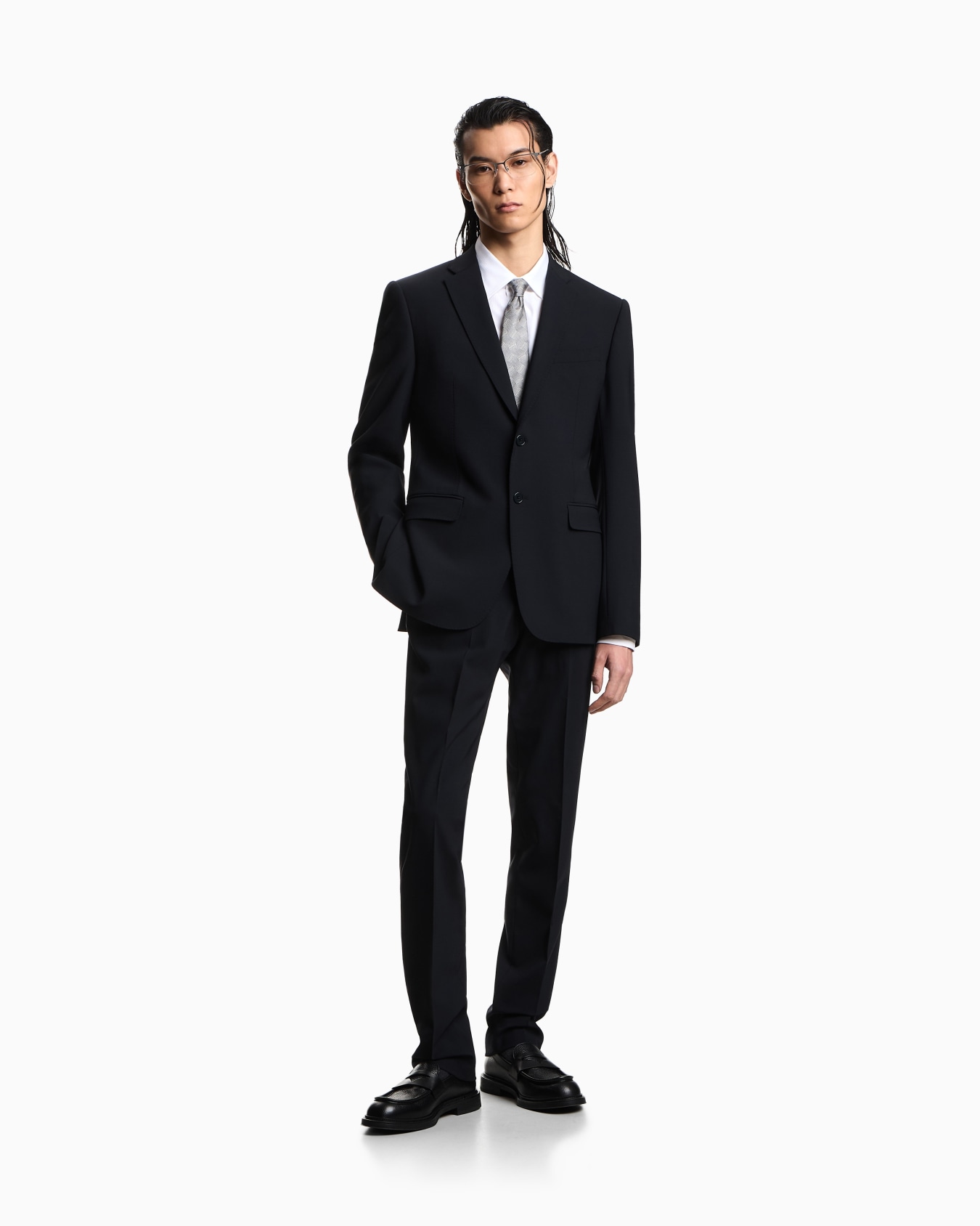 Micro-textured fabric shirt Slide 1