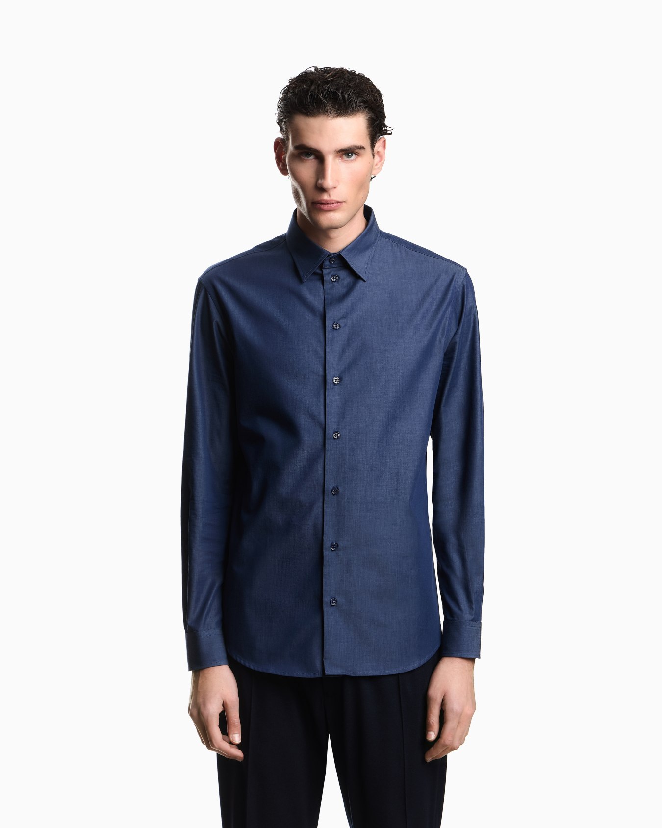 Denim-effect fabric shirt Slide 3