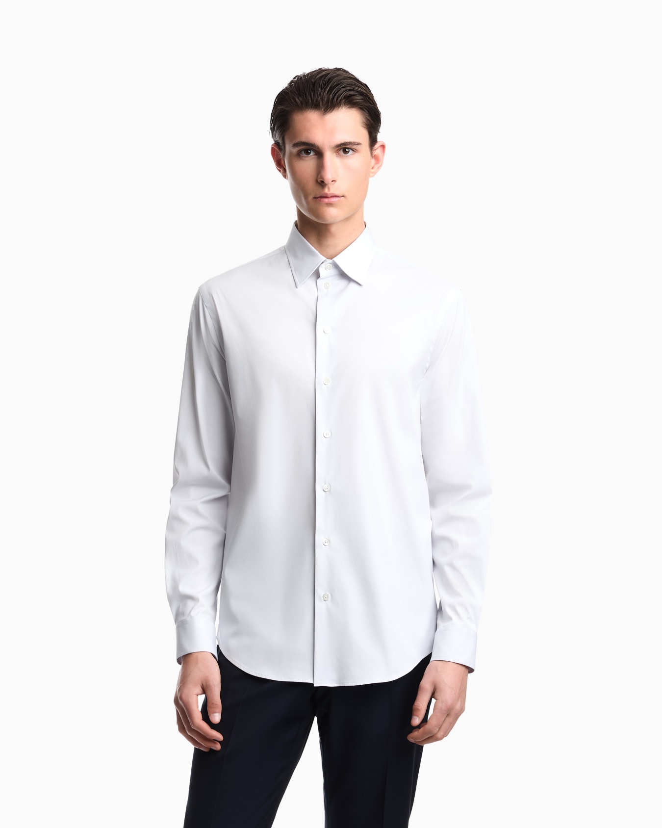 Chemise en coton stretch à col classique Essential Diapositive 2