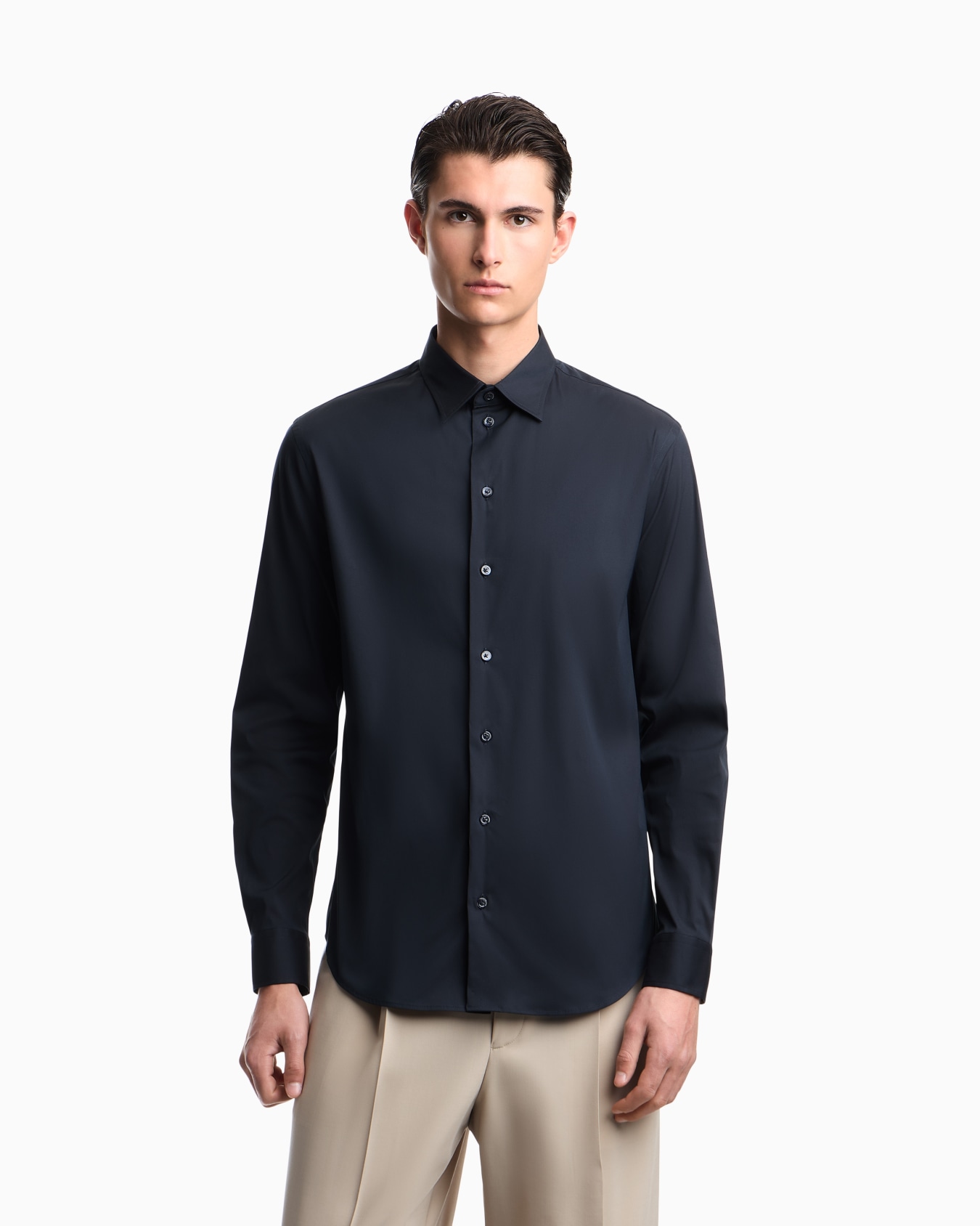 Technical stretch cotton shirt Slide 2